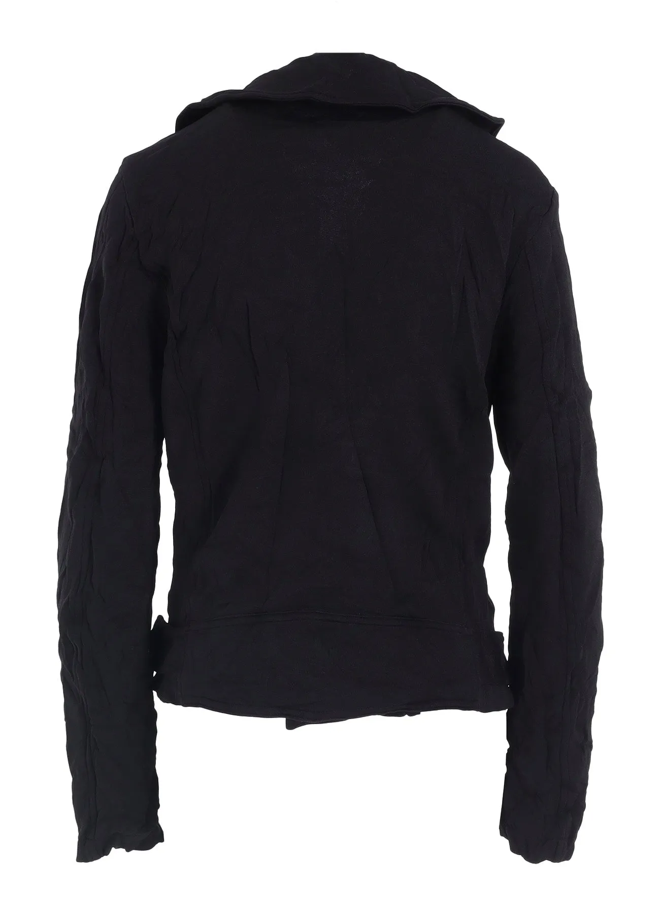 WRINKLE-EFFECT MOTO JACKET sold by Yohji Yamamoto product image thumbnail 3