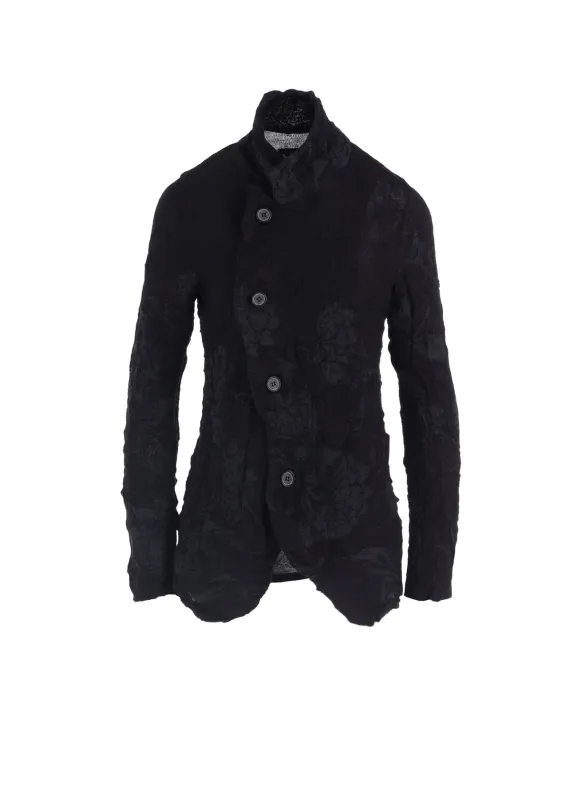 BIG FLOWER WRINKLED KNIT JACKET sold by Yohji Yamamoto