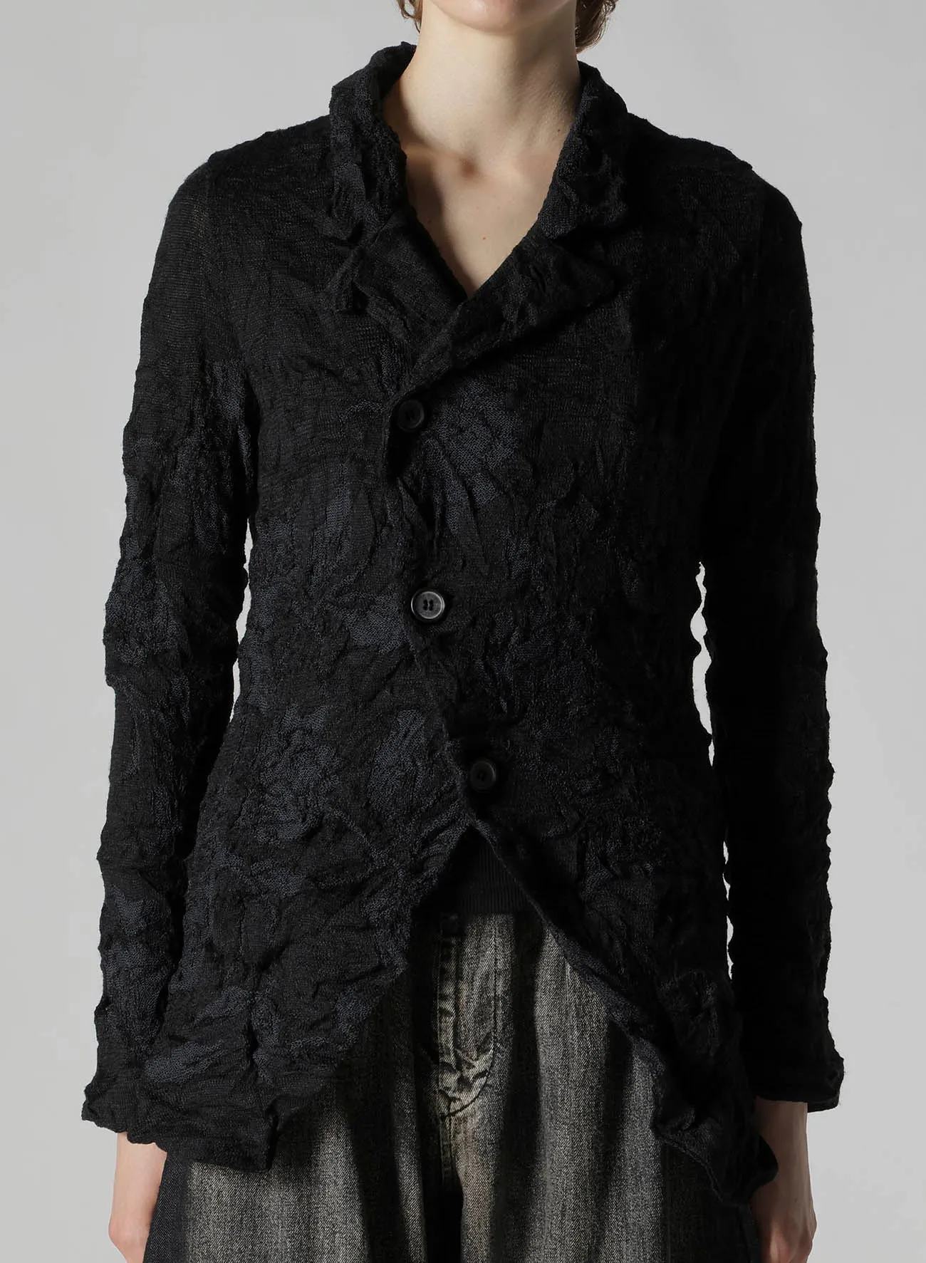 BIG FLOWER WRINKLED KNIT JACKET sold by Yohji Yamamoto product image thumbnail 4