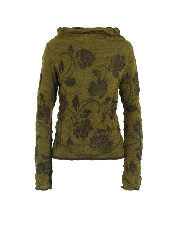 BIG FLOWER WRINKLED KNIT PULLOVER sold by Yohji Yamamoto