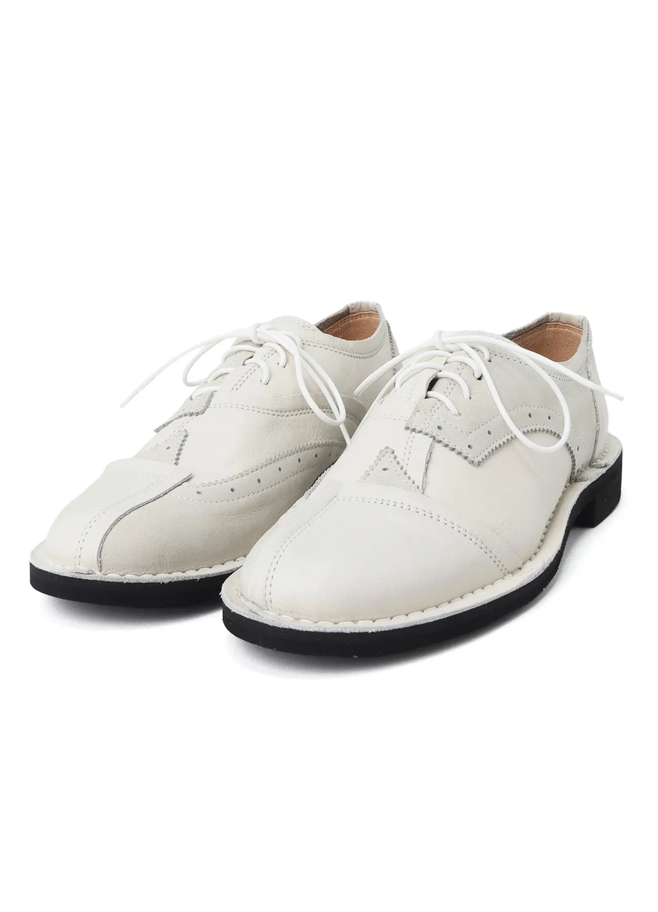 RAW-EDGE LEATHER DERBY SHOES sold by Yohji Yamamoto product image thumbnail 2