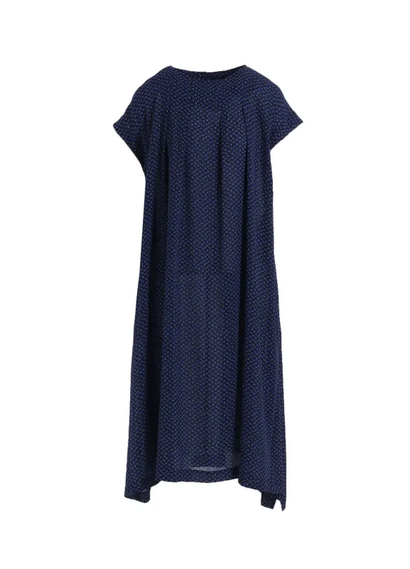 POLYESTER GEORGETTE PRINT FRENCH SLEEVE ONE PIECE sold by Yohji Yamamoto