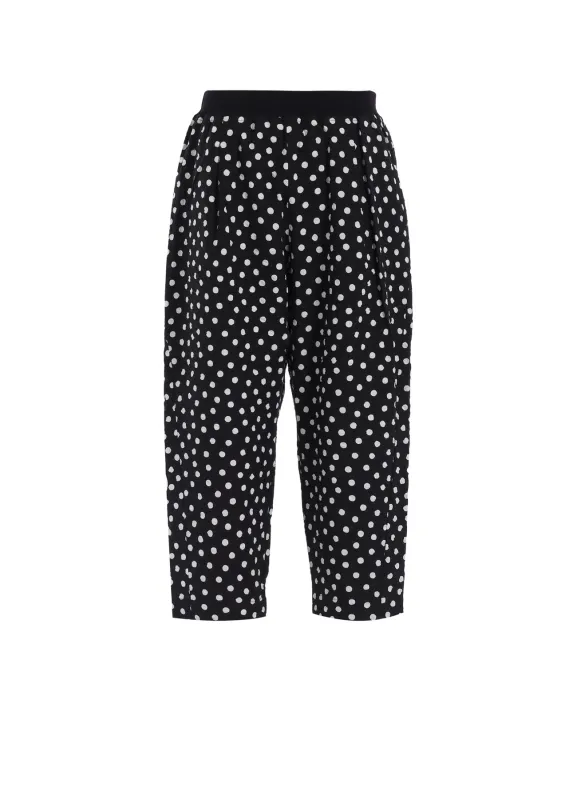 COTTON RIPPLE DOT PRINT 4/5 LENGTH PANTS sold by Yohji Yamamoto