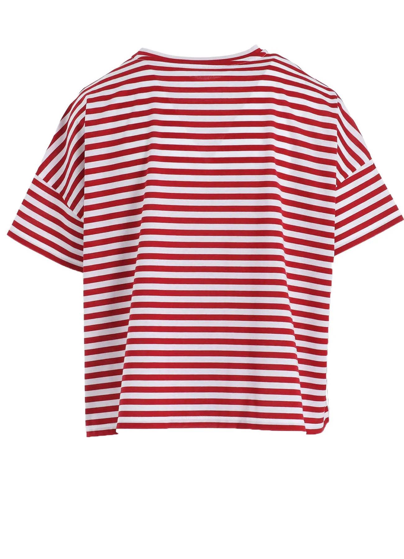 60/2 COTTON JERSEY BORDER HEART PRINT WIDE SHORT SHIRT sold by Yohji Yamamoto product image thumbnail 4