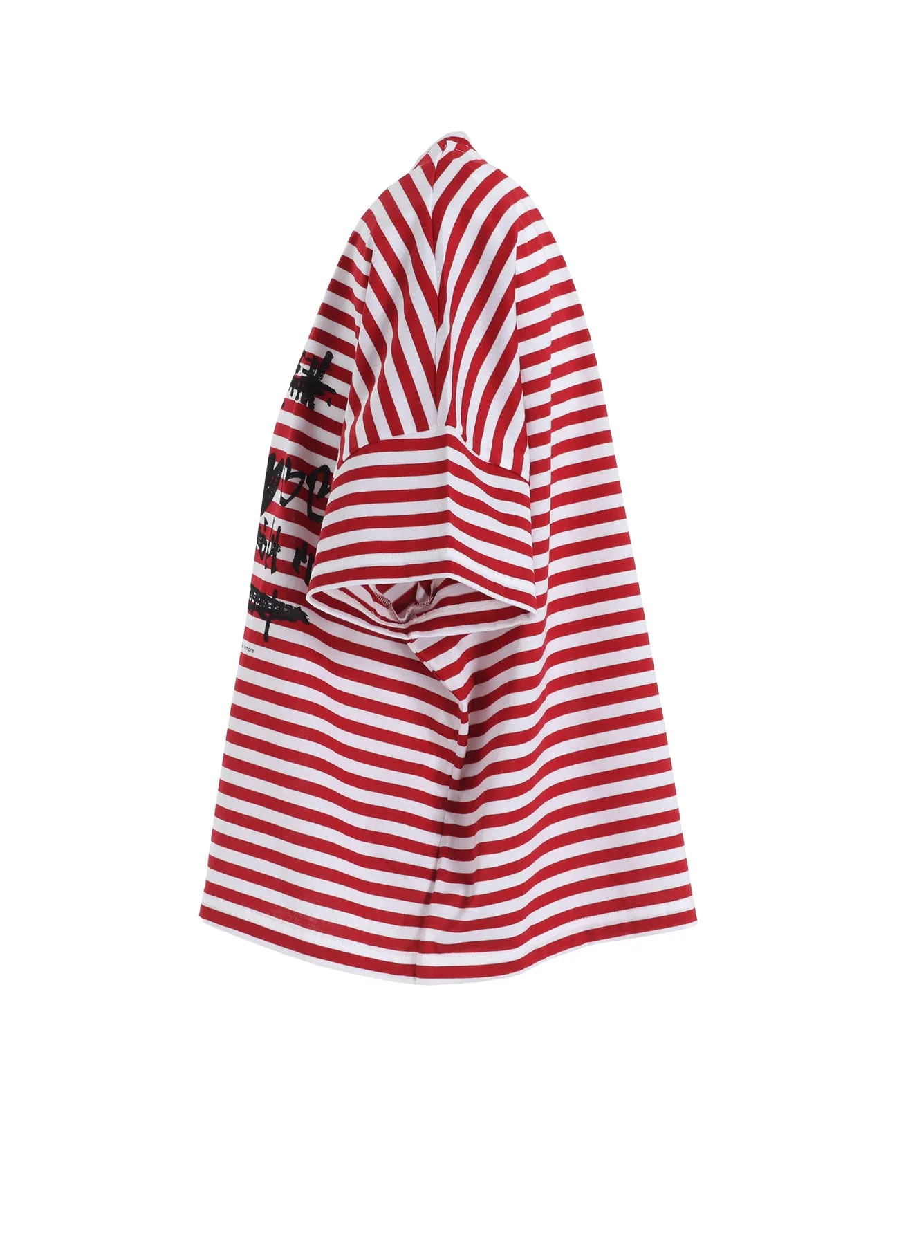 60/2 COTTON JERSEY BORDER HEART PRINT WIDE SHORT SHIRT sold by Yohji Yamamoto product image thumbnail 3