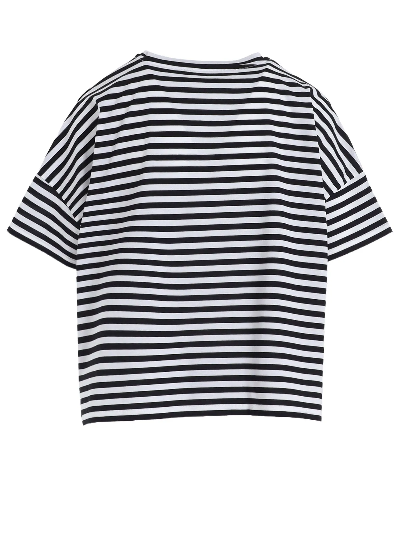 60/2 COTTON JERSEY BORDER HEART PRINT WIDE SHORT SHIRT sold by Yohji Yamamoto product image thumbnail 4