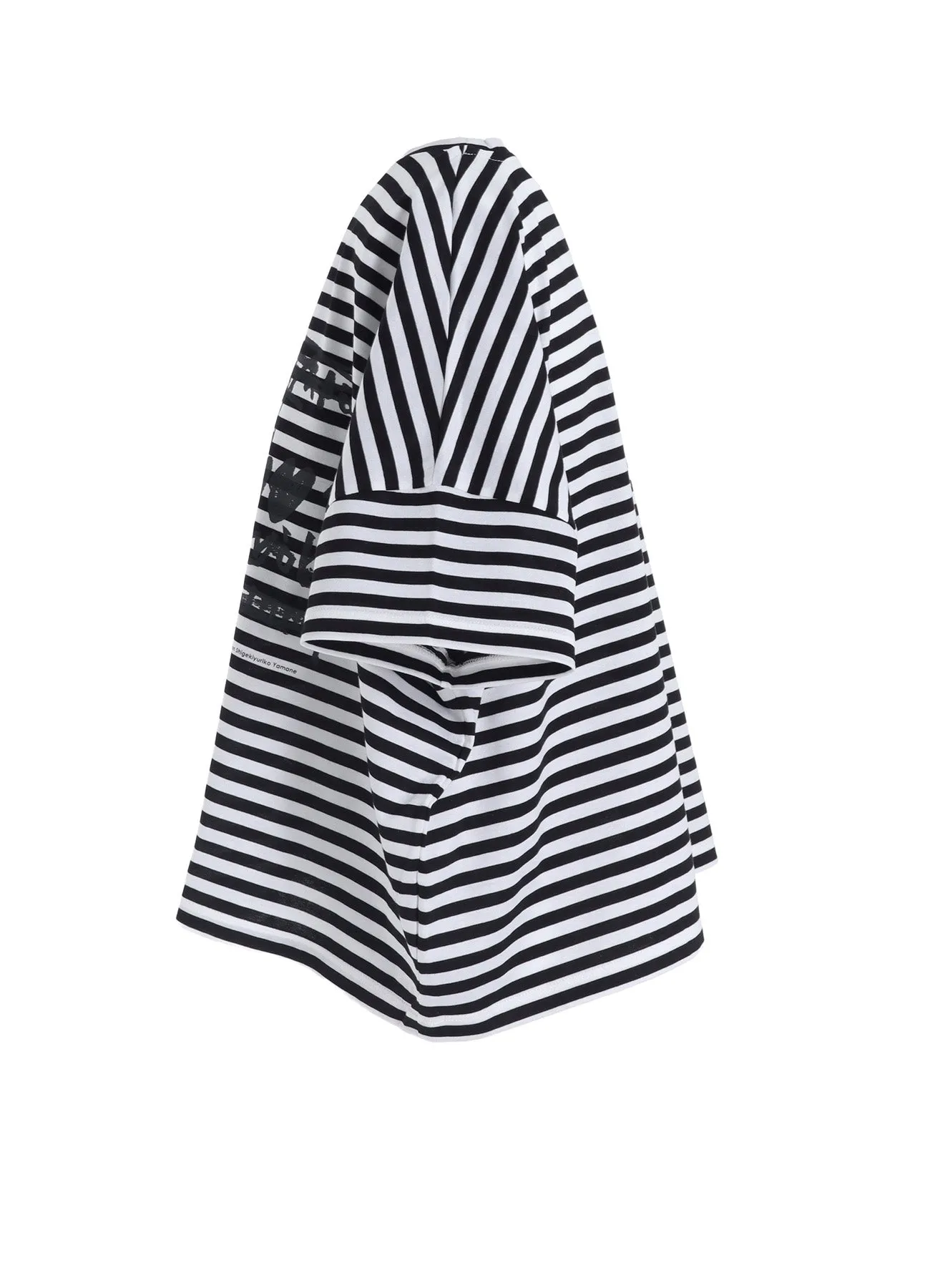 60/2 COTTON JERSEY BORDER HEART PRINT WIDE SHORT SHIRT sold by Yohji Yamamoto product image thumbnail 3