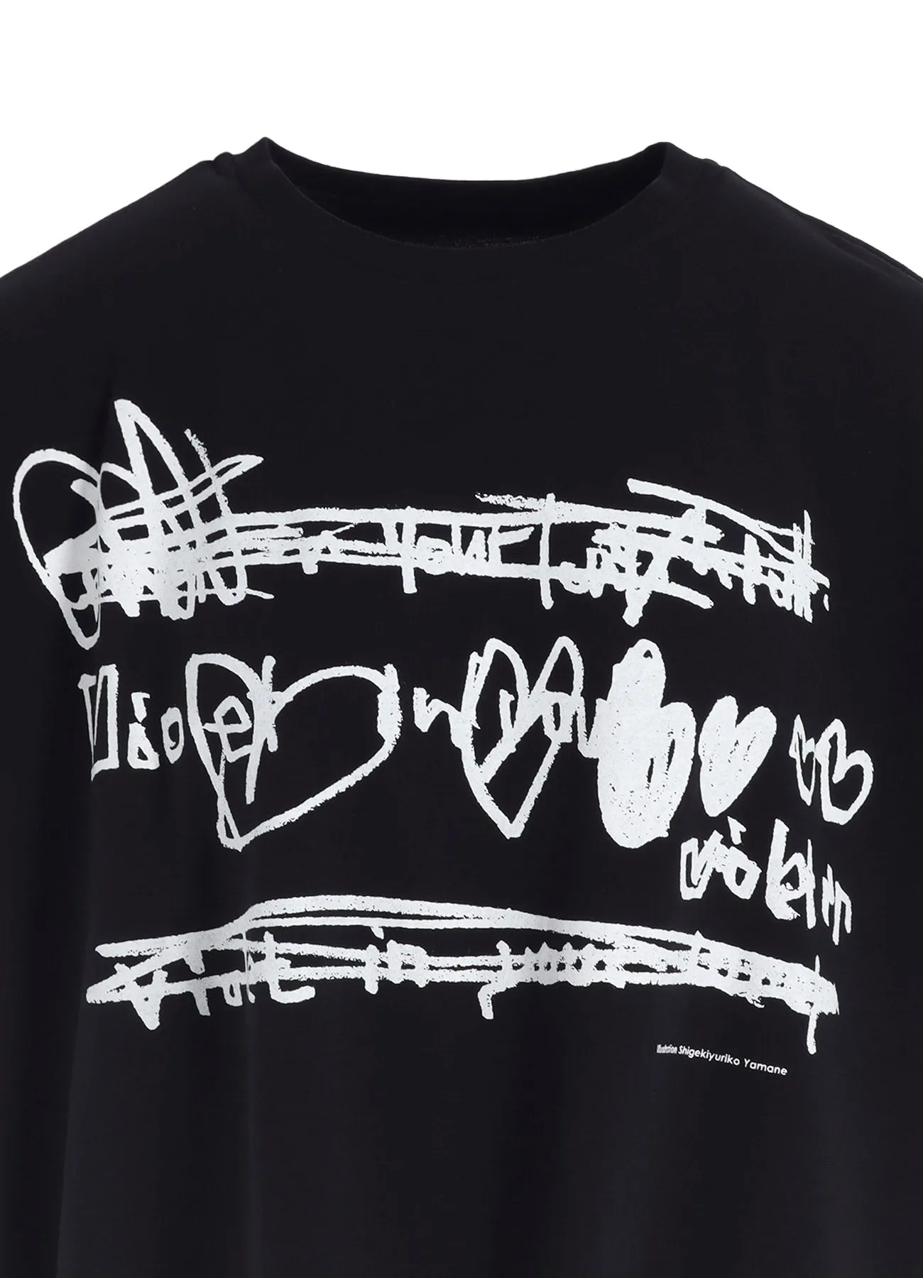 COTTON JERSEY HEART PRINT WIDE SHORT SHIRT sold by Yohji Yamamoto product image thumbnail 5