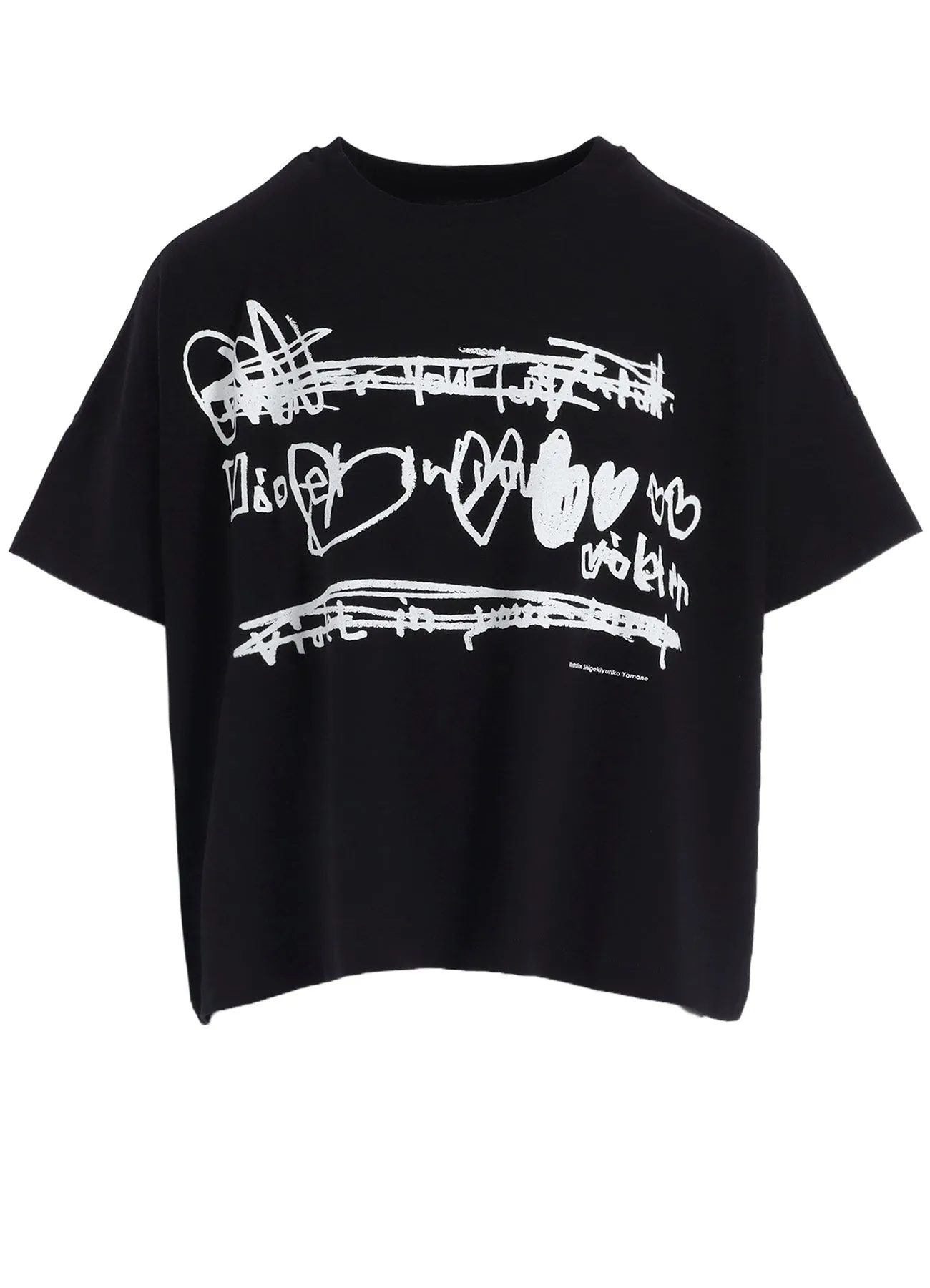 COTTON JERSEY HEART PRINT WIDE SHORT SHIRT sold by Yohji Yamamoto product image thumbnail 2