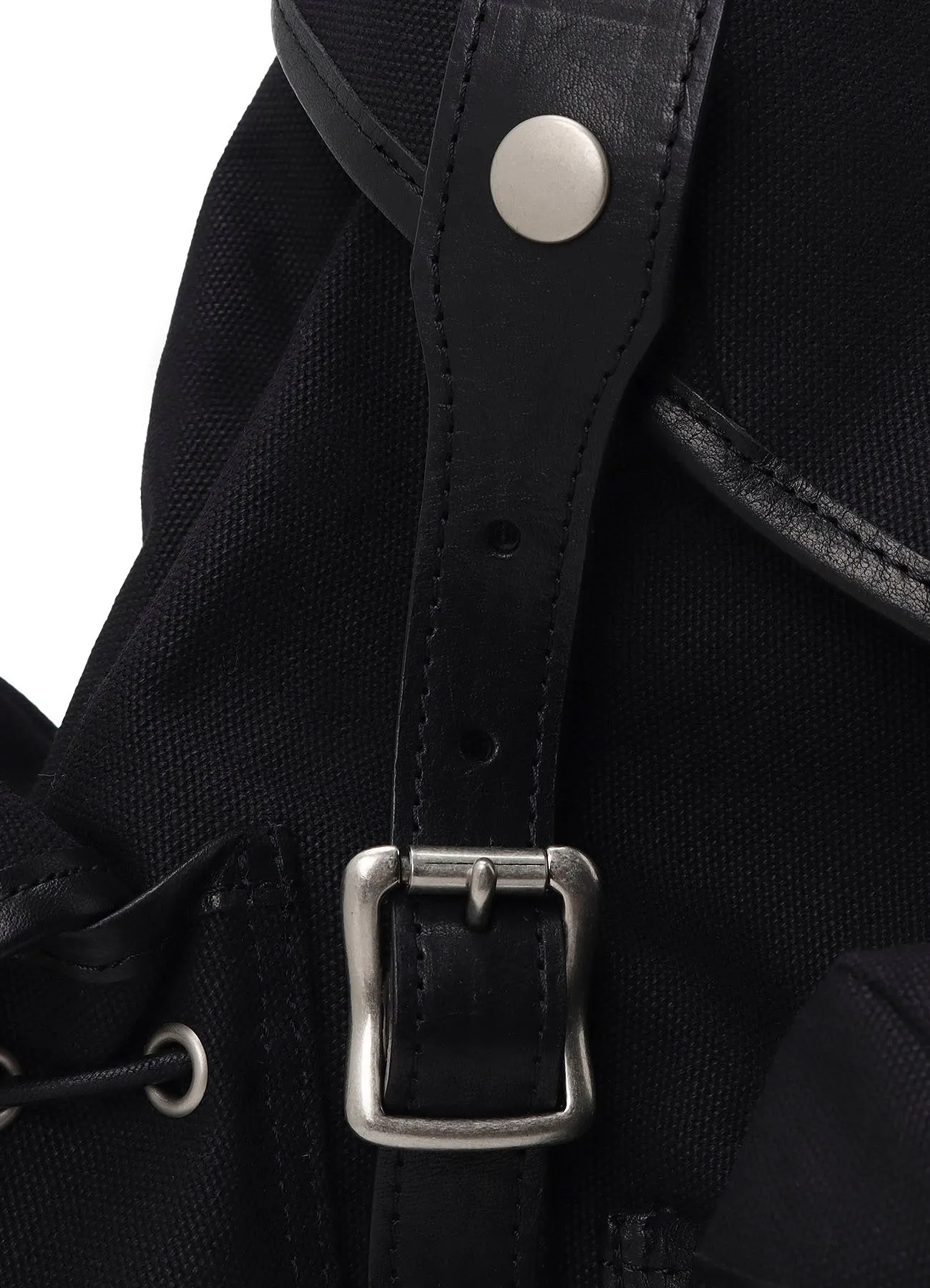 NO.8 BLACK CANVAS MILITARY RUCKSACK sold by Yohji Yamamoto product image thumbnail 5