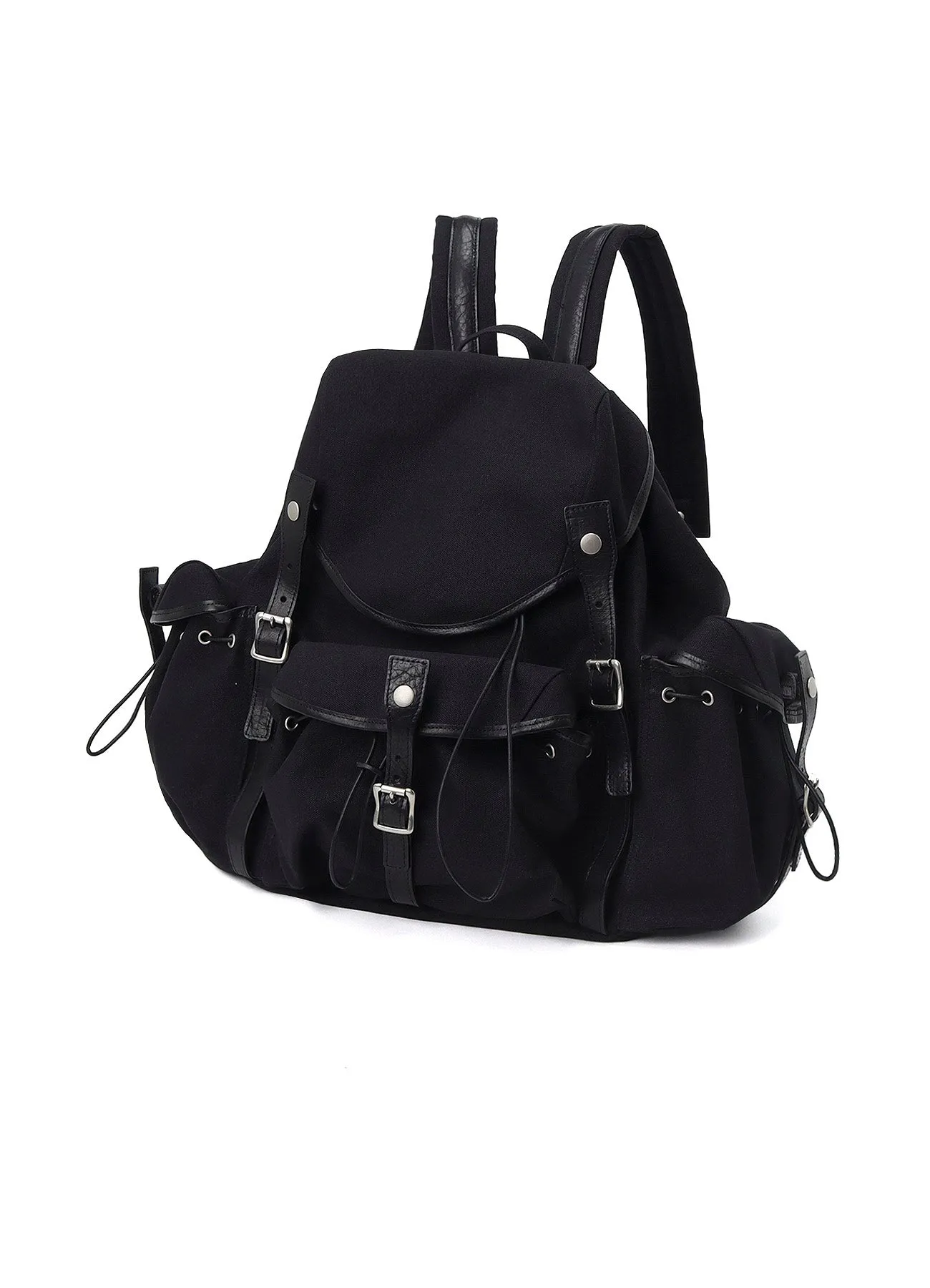 NO.8 BLACK CANVAS MILITARY RUCKSACK sold by Yohji Yamamoto