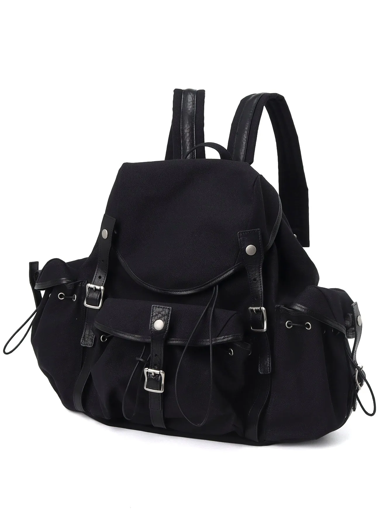 NO.8 BLACK CANVAS MILITARY RUCKSACK sold by Yohji Yamamoto product image thumbnail 2