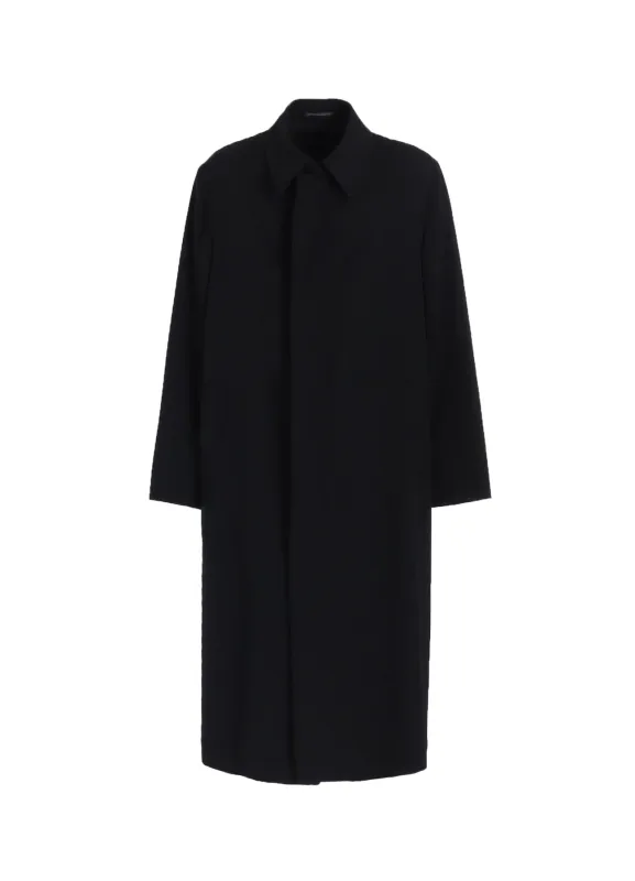 WOOL GABARDINE COAT WITH STAND FRONT COLLAR sold by Yohji Yamamoto