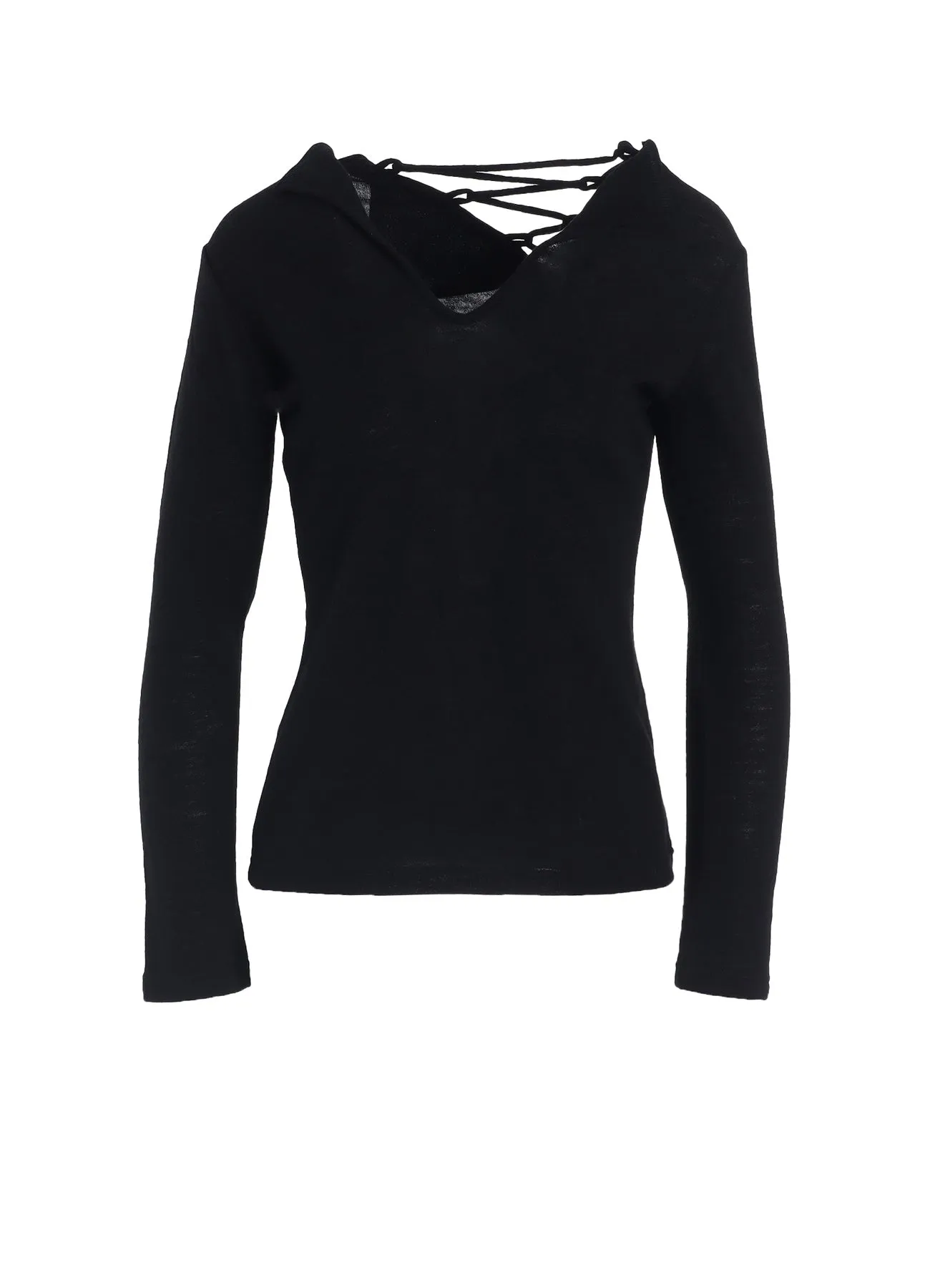 AIRY SPUN LIGHT MILLED BACKSIDE LACE UP T-SHIRT sold by Yohji Yamamoto