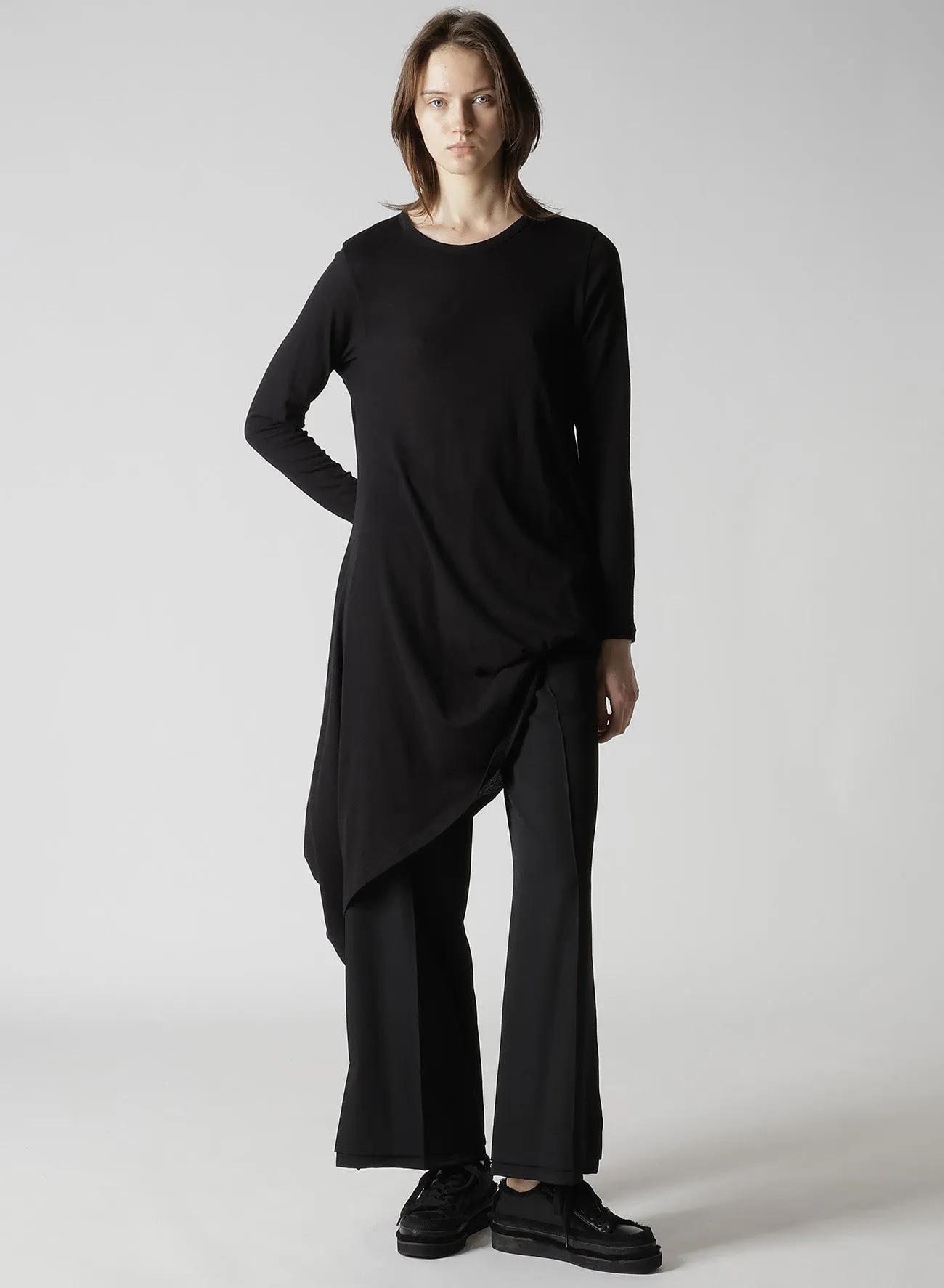 C ANGORA CASHMERE SINGLE JERSEY R DRAPED ROUND NECK PO sold by Yohji Yamamoto product image thumbnail 3