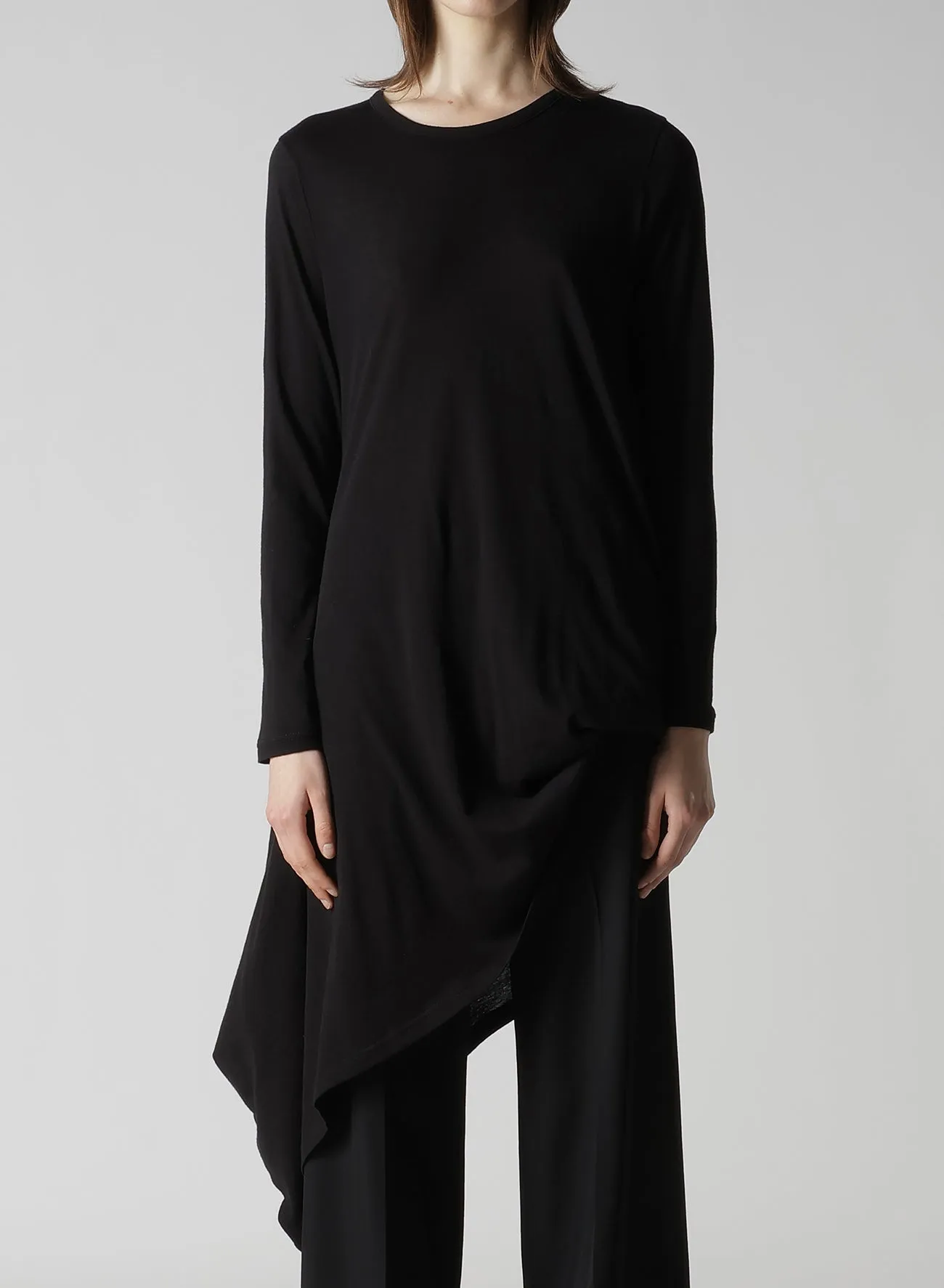 C ANGORA CASHMERE SINGLE JERSEY R DRAPED ROUND NECK PO sold by Yohji Yamamoto product image thumbnail 2