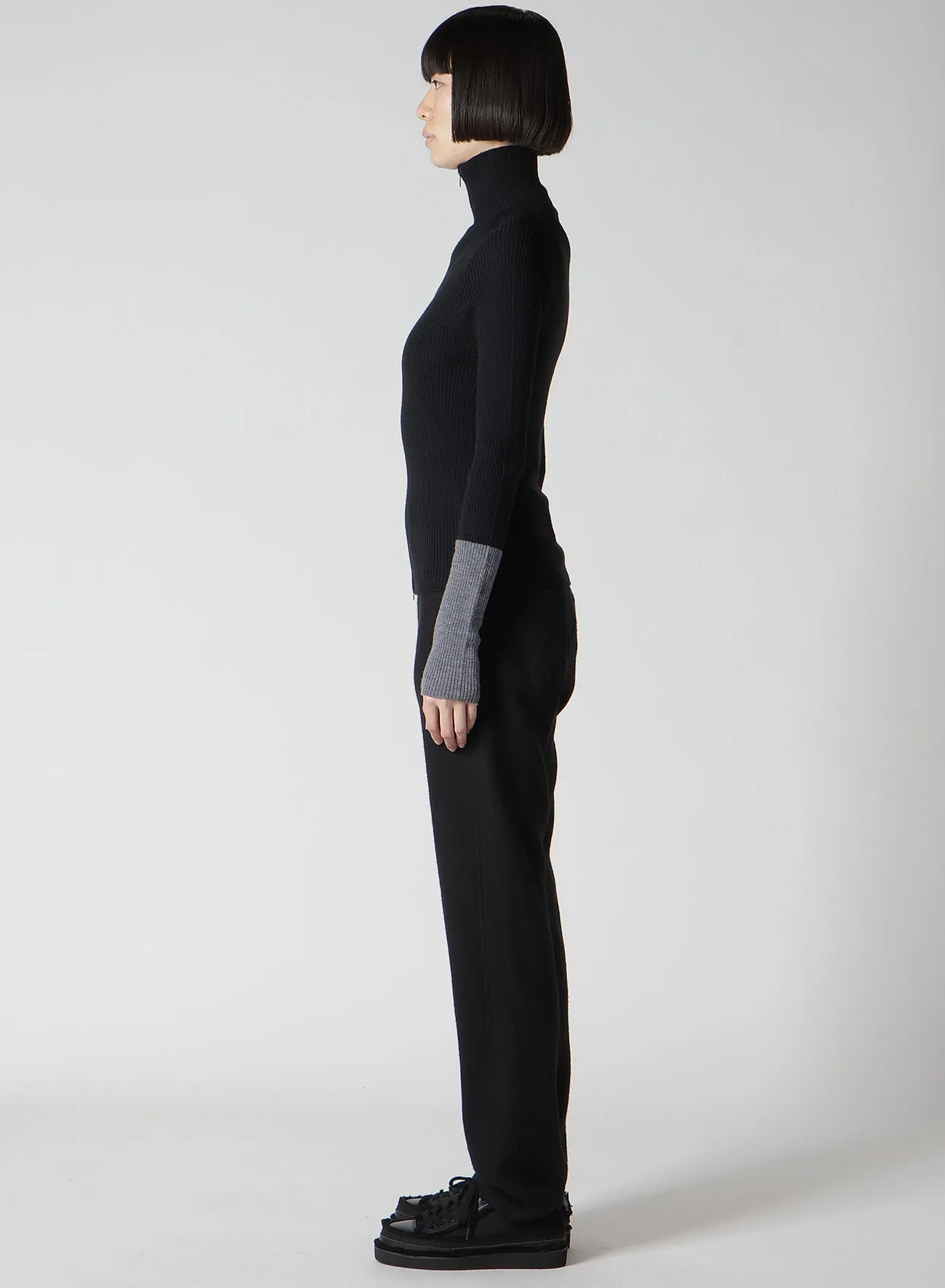 RIB COLOR COMBI HIGH NECK ZIP CD sold by Yohji Yamamoto product image thumbnail 4