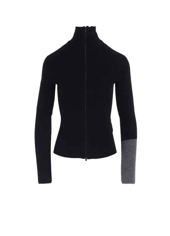 RIB COLOR COMBI HIGH NECK ZIP CD sold by Yohji Yamamoto