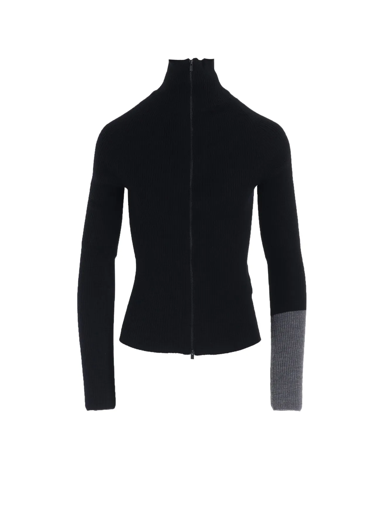 RIB COLOR COMBI HIGH NECK ZIP CD sold by Yohji Yamamoto