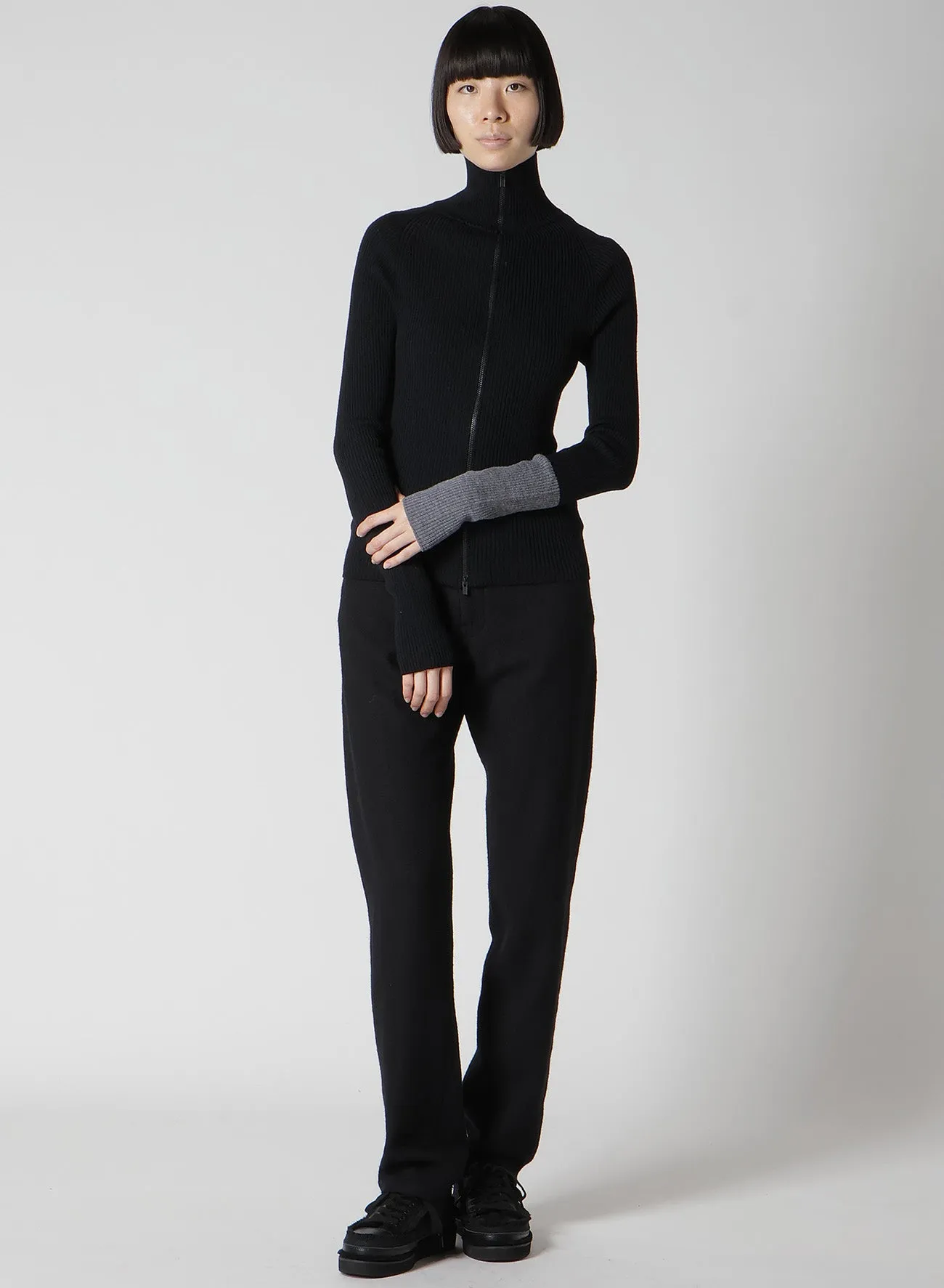 RIB COLOR COMBI HIGH NECK ZIP CD sold by Yohji Yamamoto product image thumbnail 3