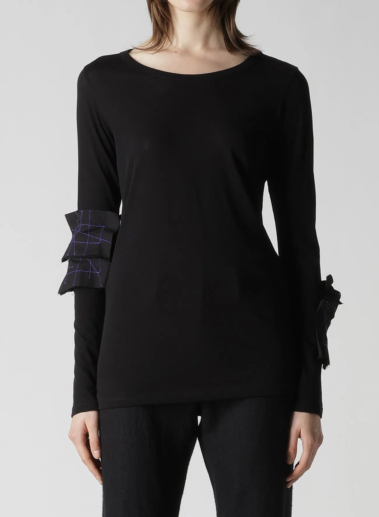 COTTON SINGLE JERSEY R MOTIF LONG T-SHIRT sold by Yohji Yamamoto product image thumbnail 2