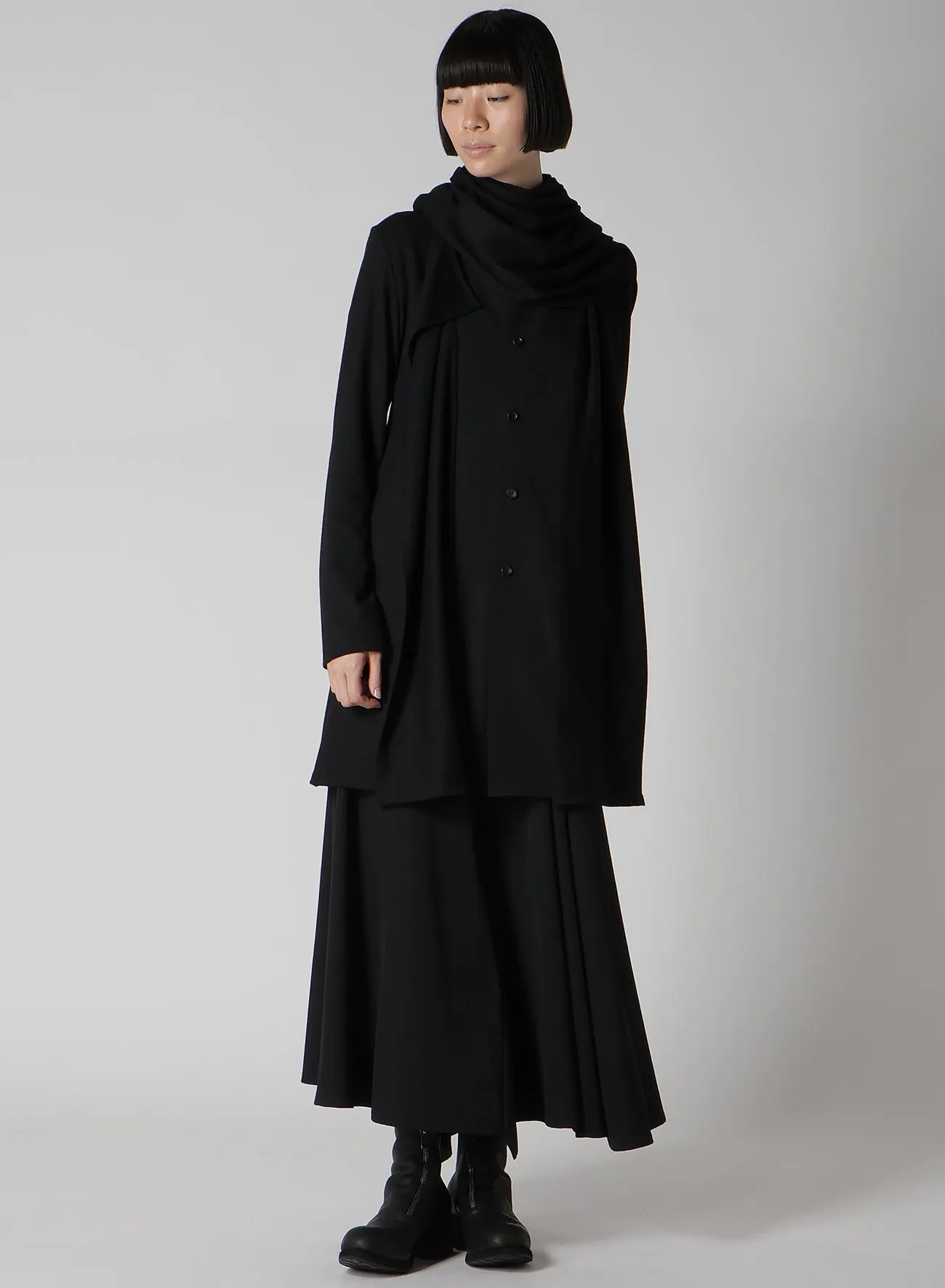 GABARDINE L GATHERED FLARE SKIRT sold by Yohji Yamamoto product image thumbnail 3