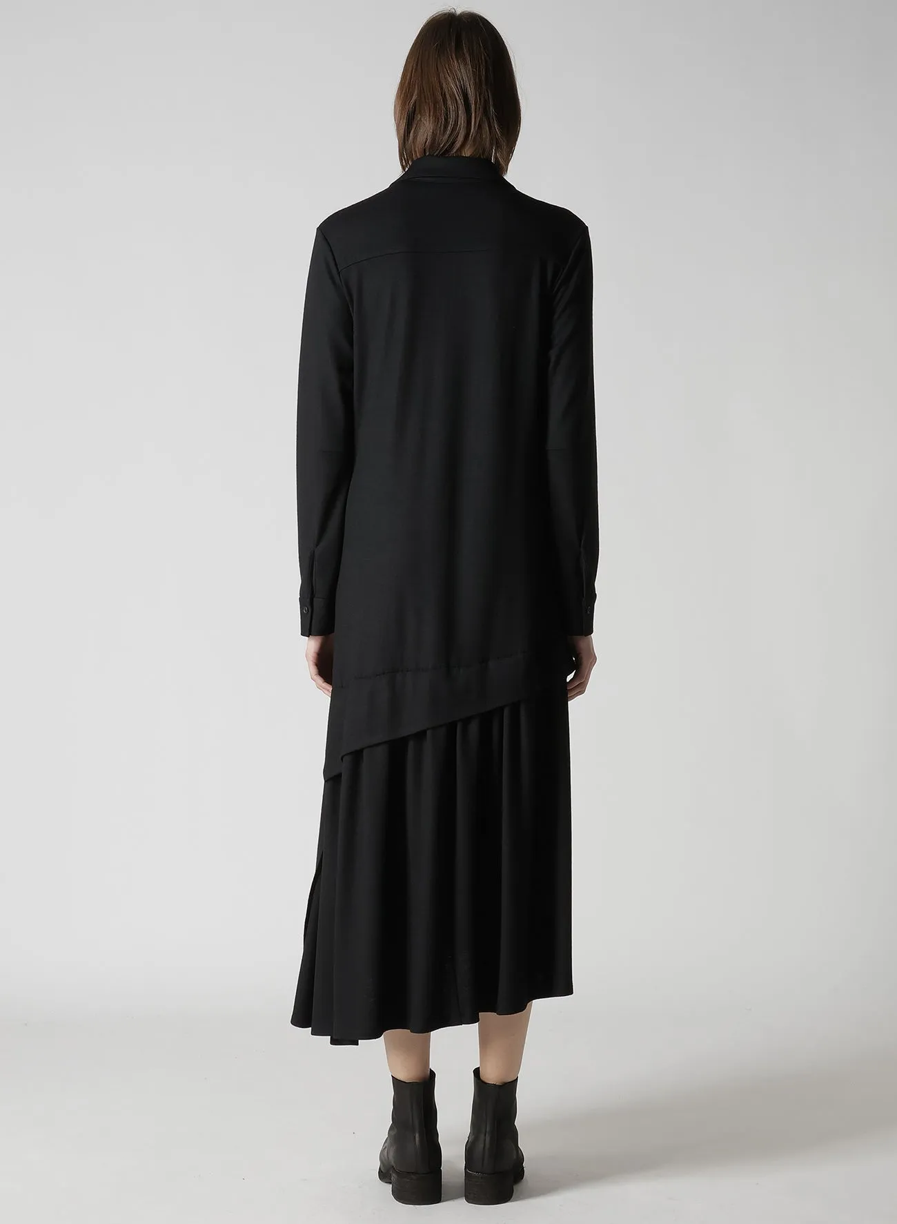 WASHABLE WOOL O COLLAR SHIRT DRESS sold by Yohji Yamamoto product image thumbnail 5