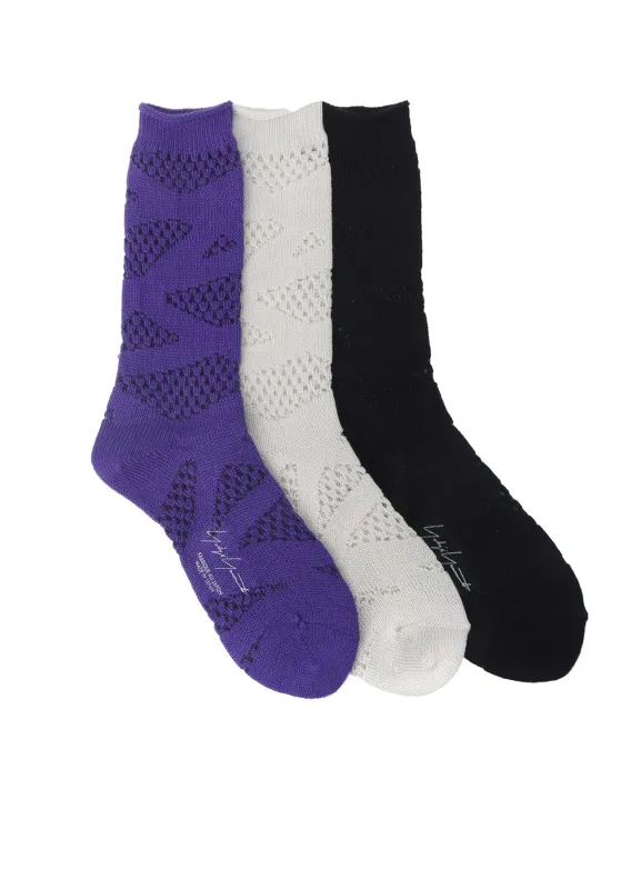 RIB W MONOFILAMENT LINE SOCKS sold by Yohji Yamamoto