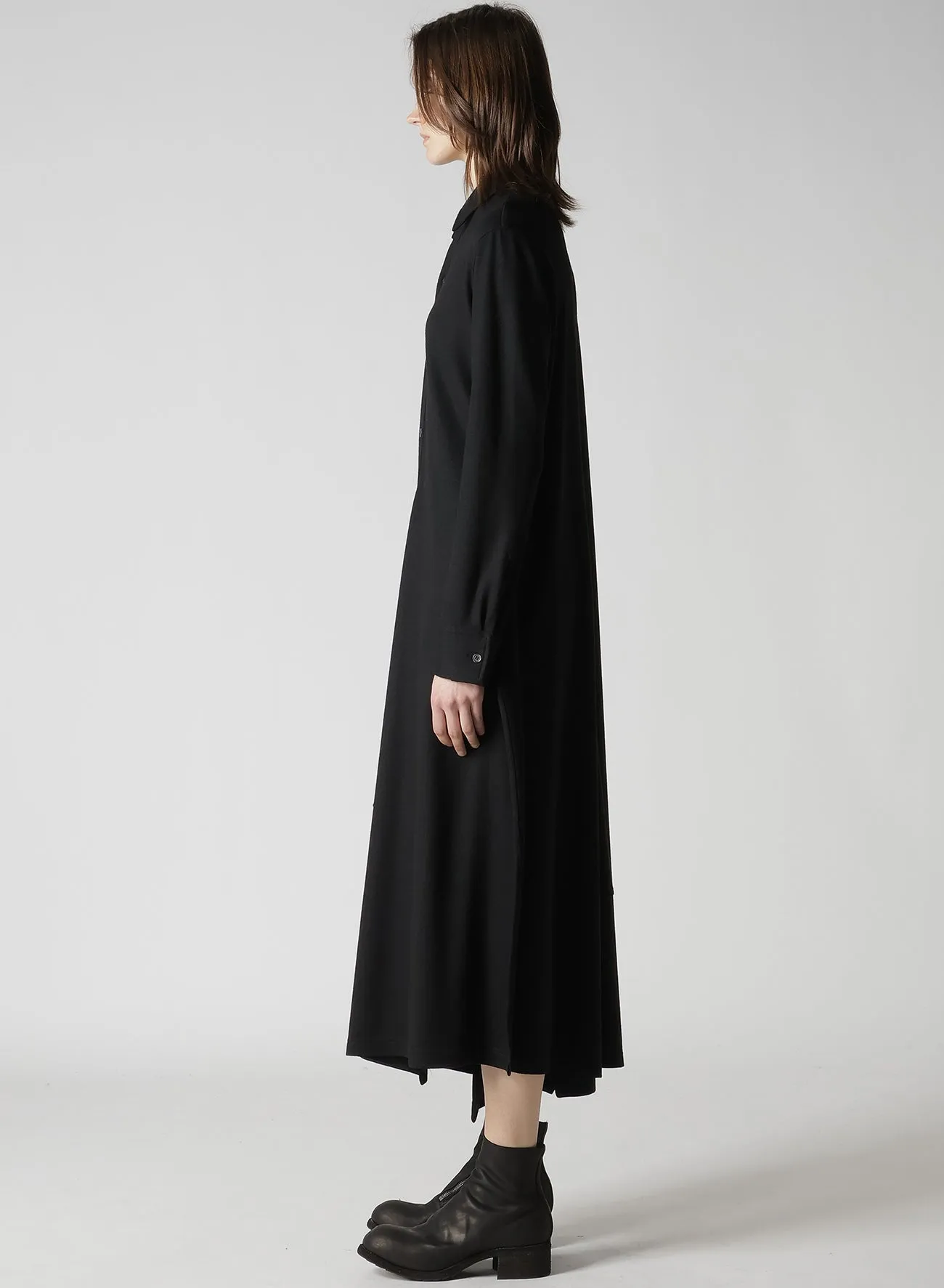 WASHABLE WOOL DRAPED SHIRT DRESS sold by Yohji Yamamoto product image thumbnail 4