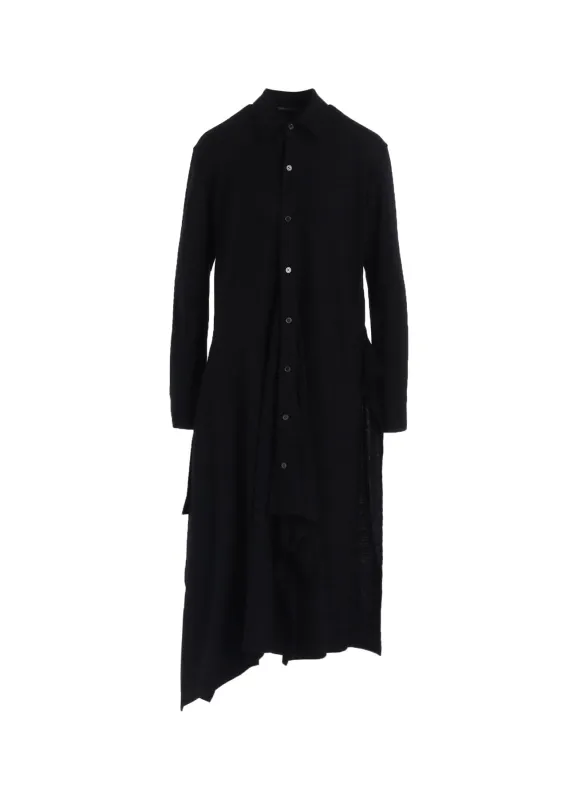 WASHABLE WOOL DRAPED SHIRT DRESS sold by Yohji Yamamoto