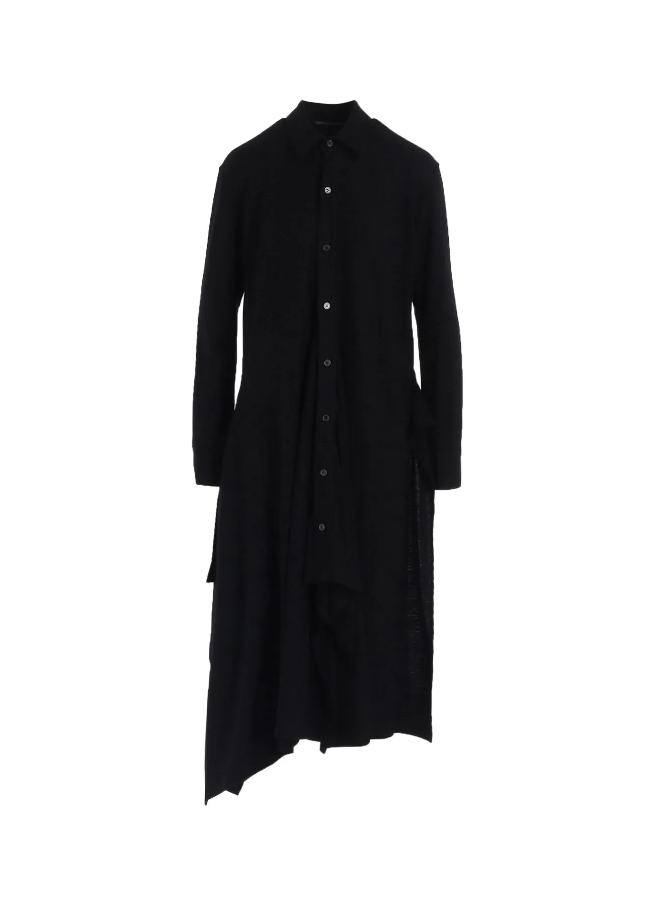 WASHABLE WOOL DRAPED SHIRT DRESS sold by Yohji Yamamoto