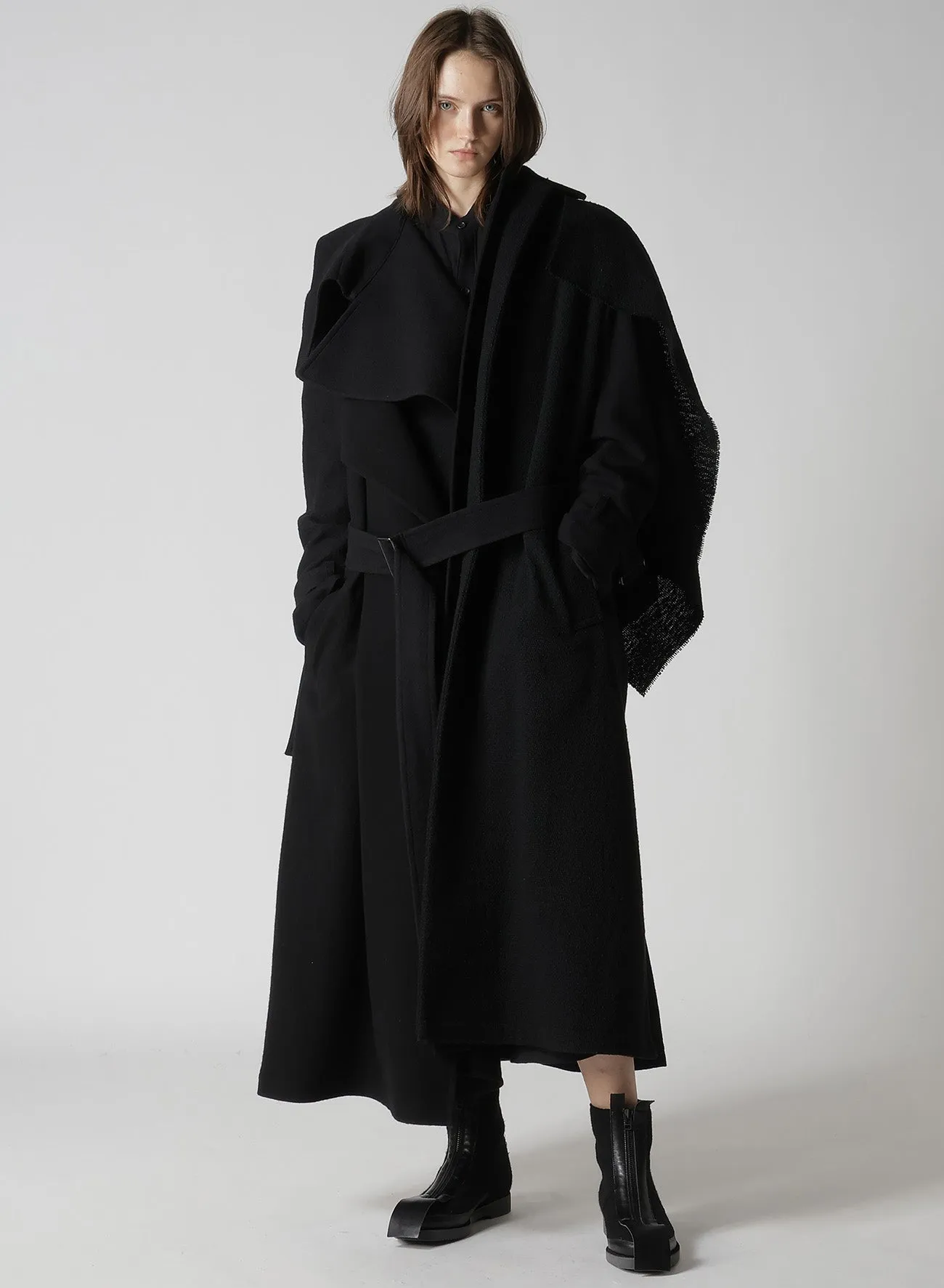 SOFT WOOL A EMBROIDERY BOX POCKET DRESS sold by Yohji Yamamoto product image thumbnail 3