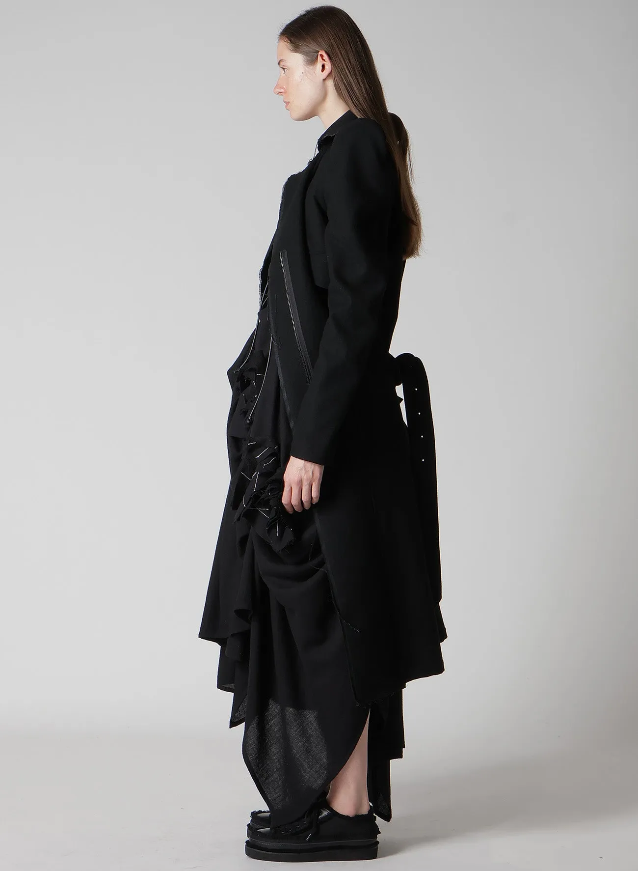 FLANNEL P SHOULDER BELTED COAT sold by Yohji Yamamoto product image thumbnail 4