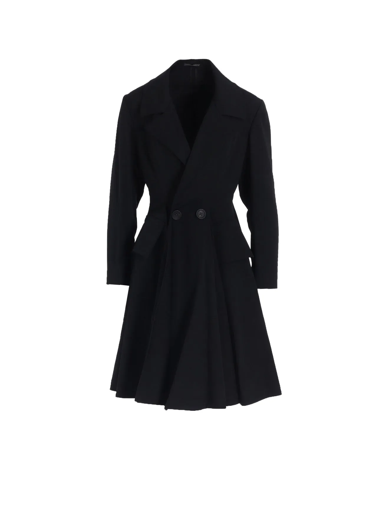 GABARDINE PANELED FLARE COAT sold by Yohji Yamamoto