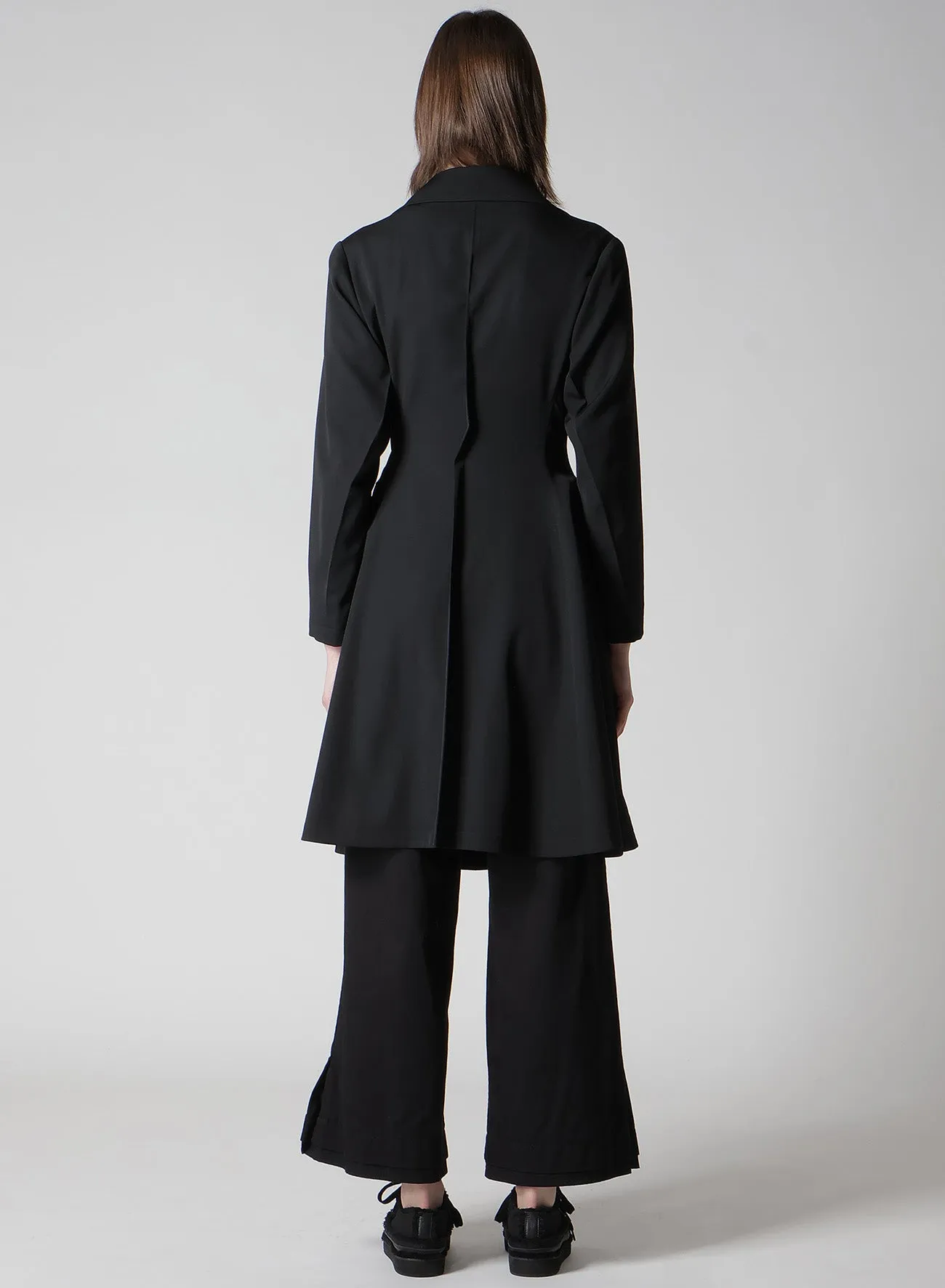 GABARDINE PANELED FLARE COAT sold by Yohji Yamamoto product image thumbnail 5