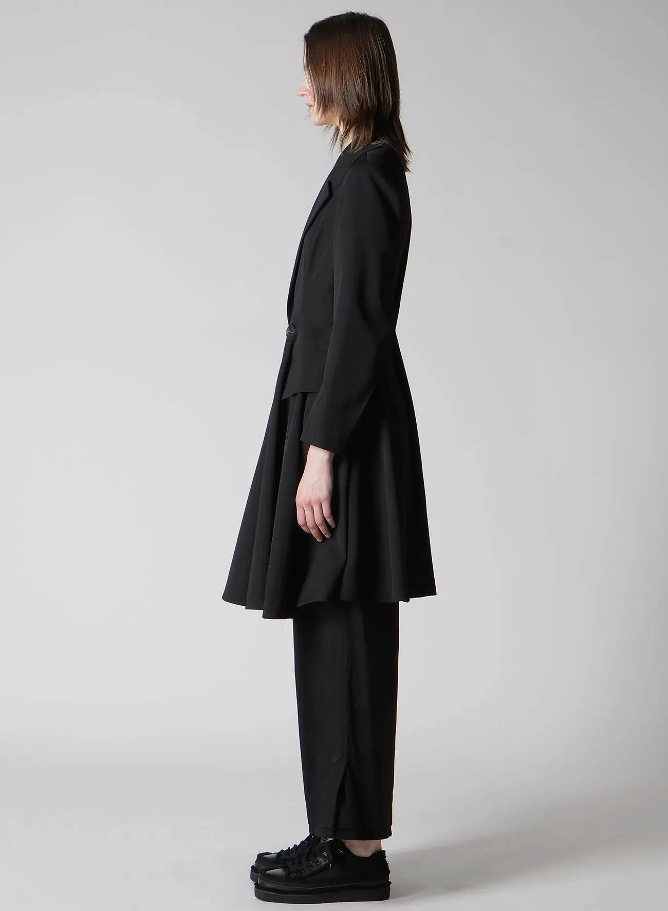 GABARDINE PANELED FLARE COAT sold by Yohji Yamamoto product image thumbnail 4