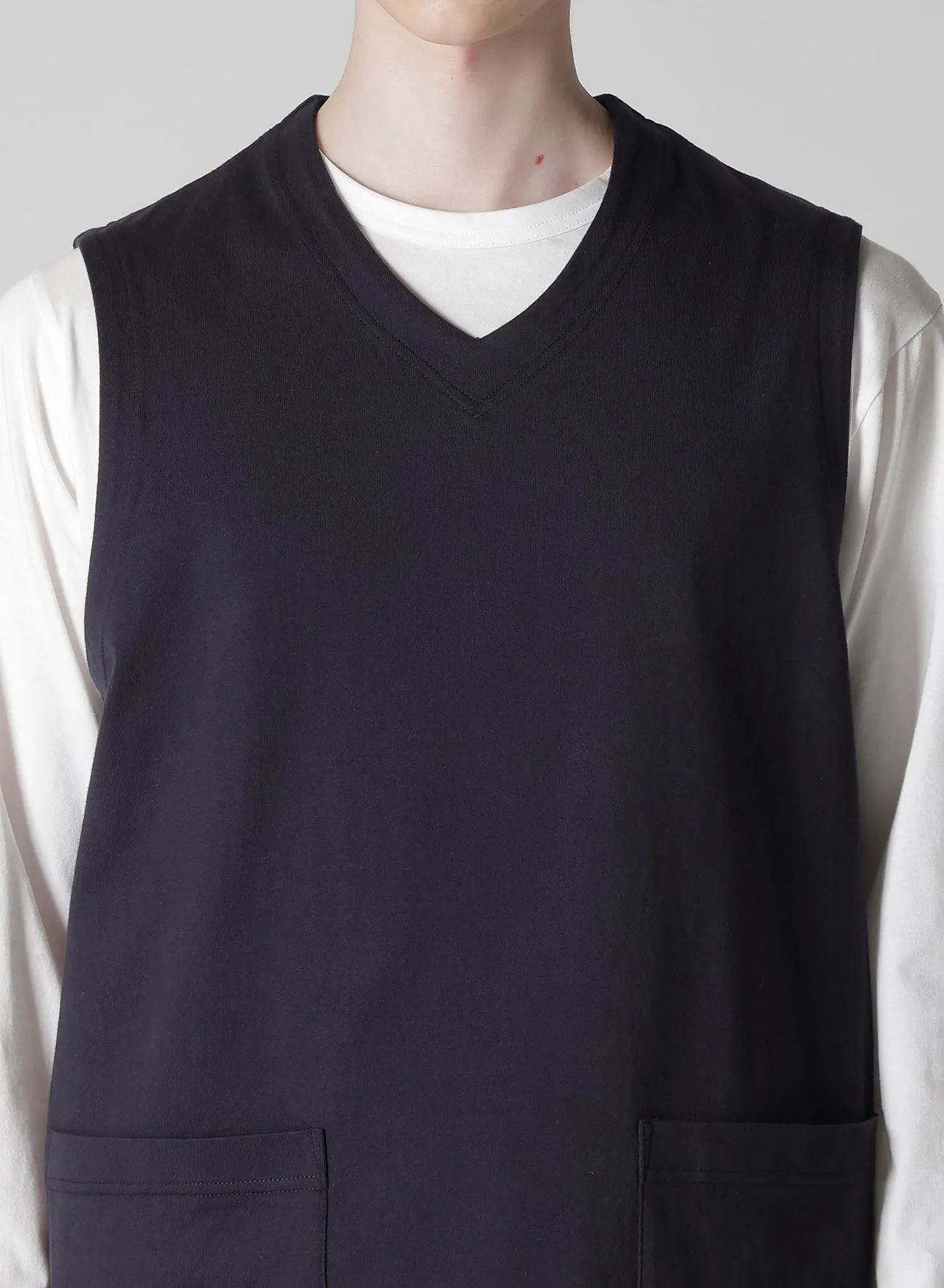 HIGH DENSITY JERSEY POCKET DETAIL VEST sold by Yohji Yamamoto product image thumbnail 3