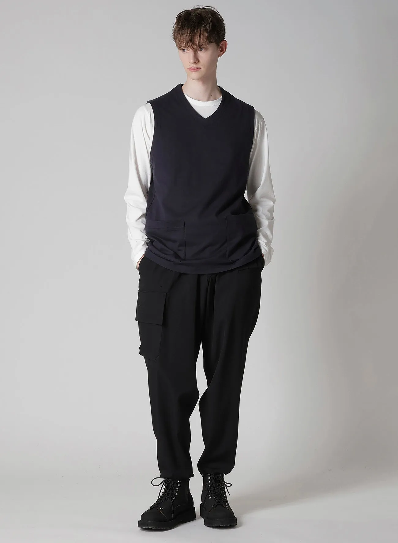 HIGH DENSITY JERSEY POCKET DETAIL VEST sold by Yohji Yamamoto product image thumbnail 2