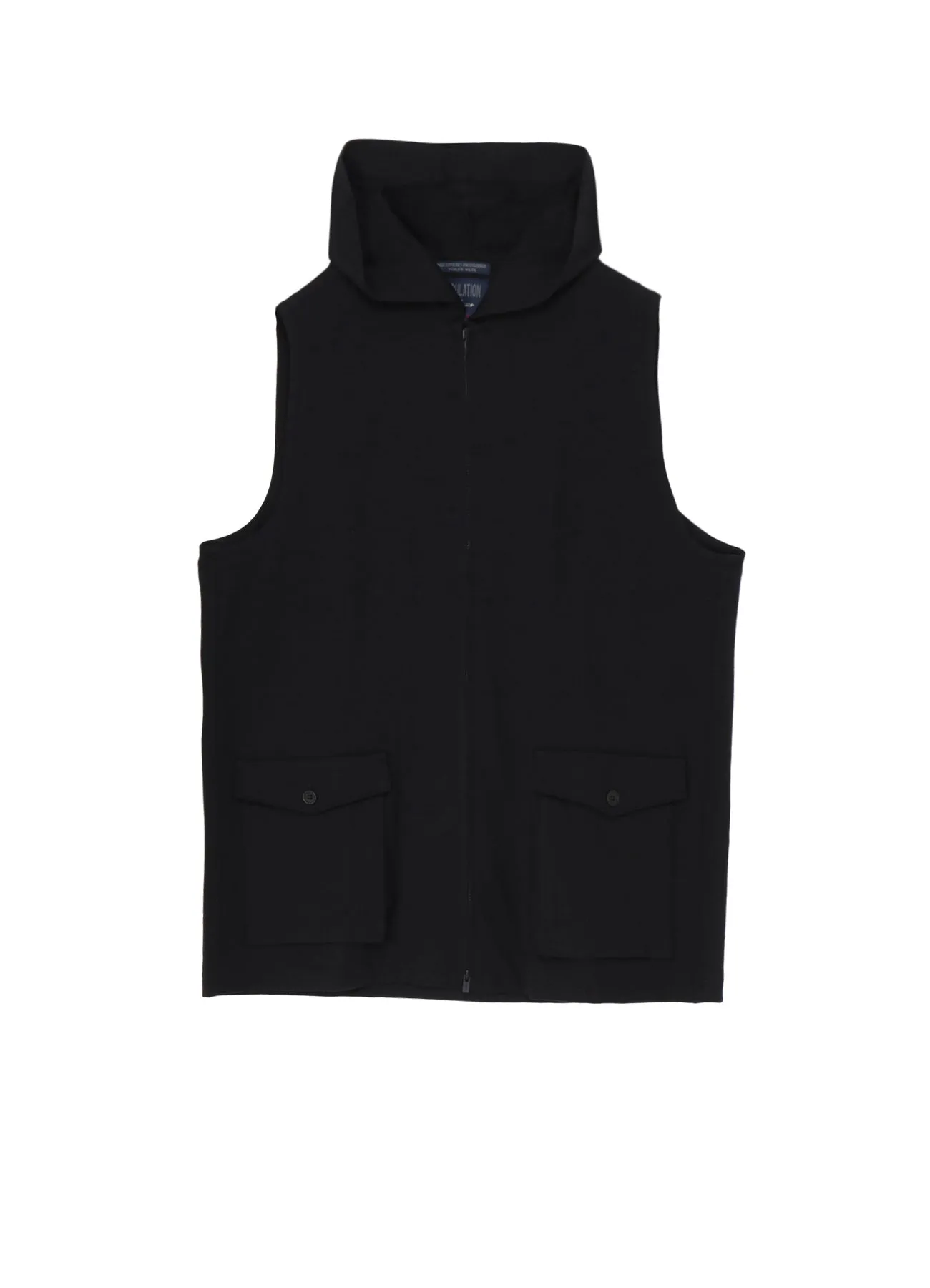 HIGH DENSITY JERSEY HOODED ZIP VEST sold by Yohji Yamamoto