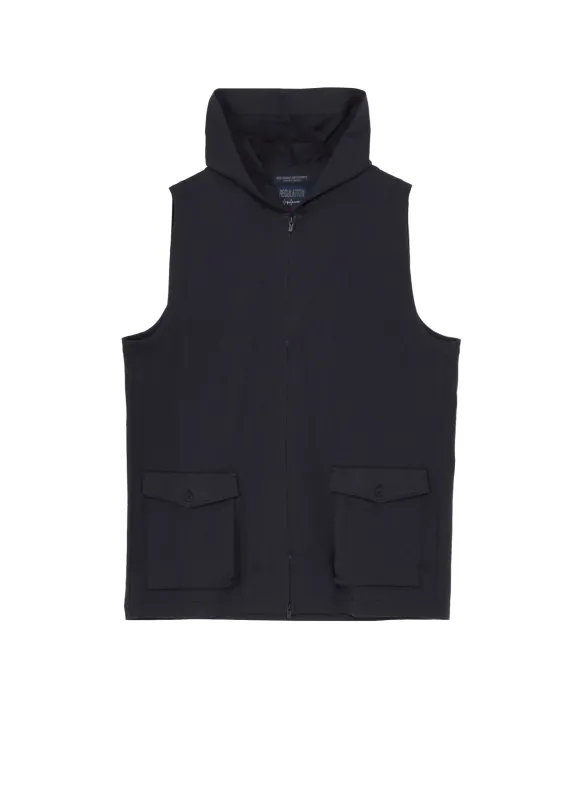 HIGH DENSITY JERSEY HOODED ZIP VEST sold by Yohji Yamamoto