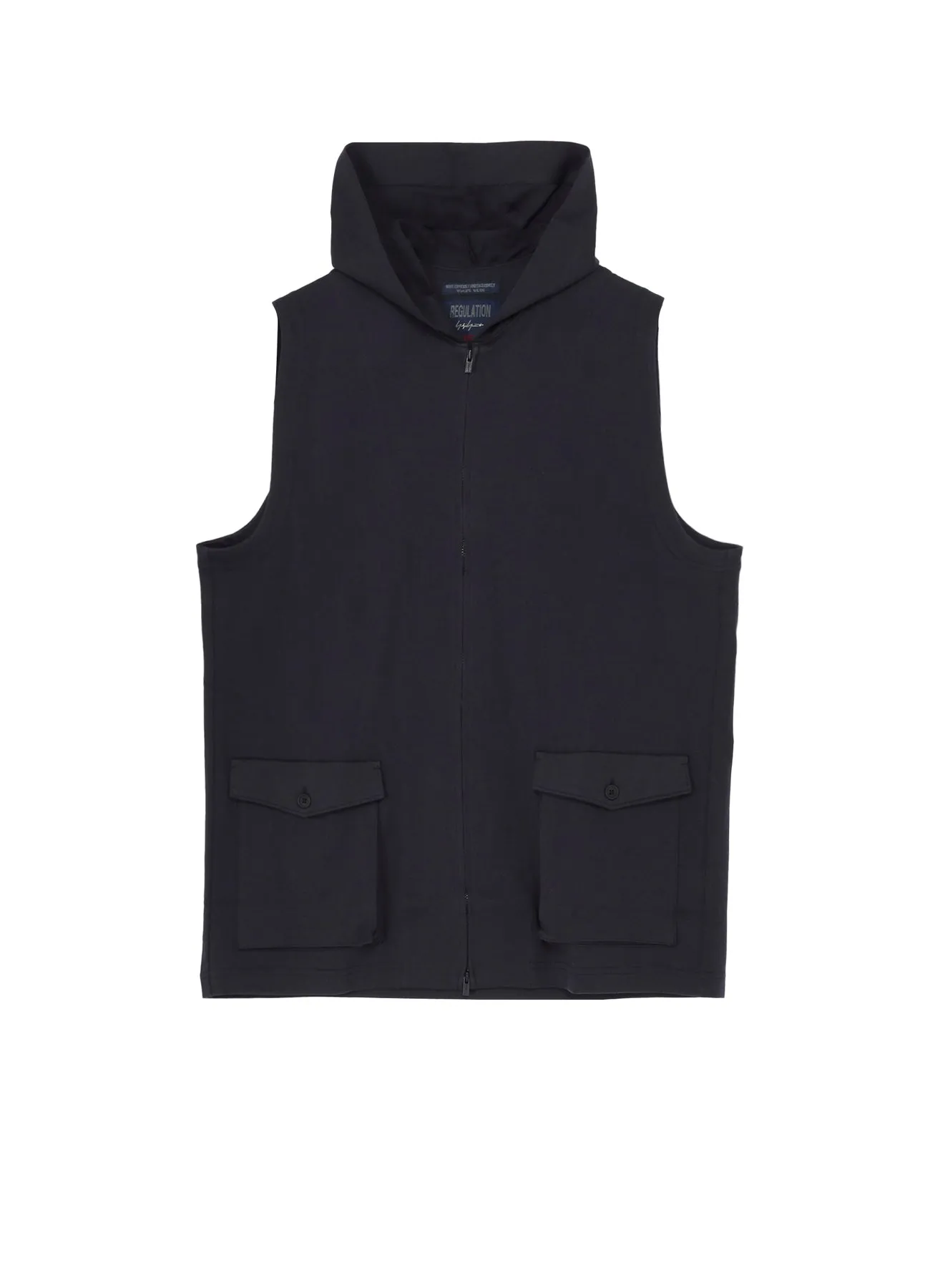 HIGH DENSITY JERSEY HOODED ZIP VEST sold by Yohji Yamamoto