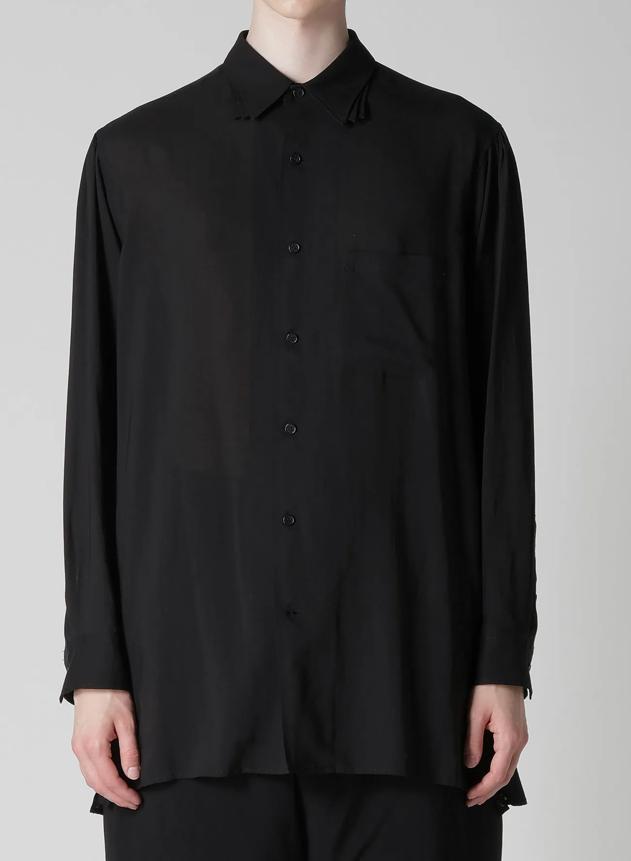 CELLLOSE LAWN 3COLLAR SLEEVE GATHER BLOUSE sold by Yohji Yamamoto product image thumbnail 2