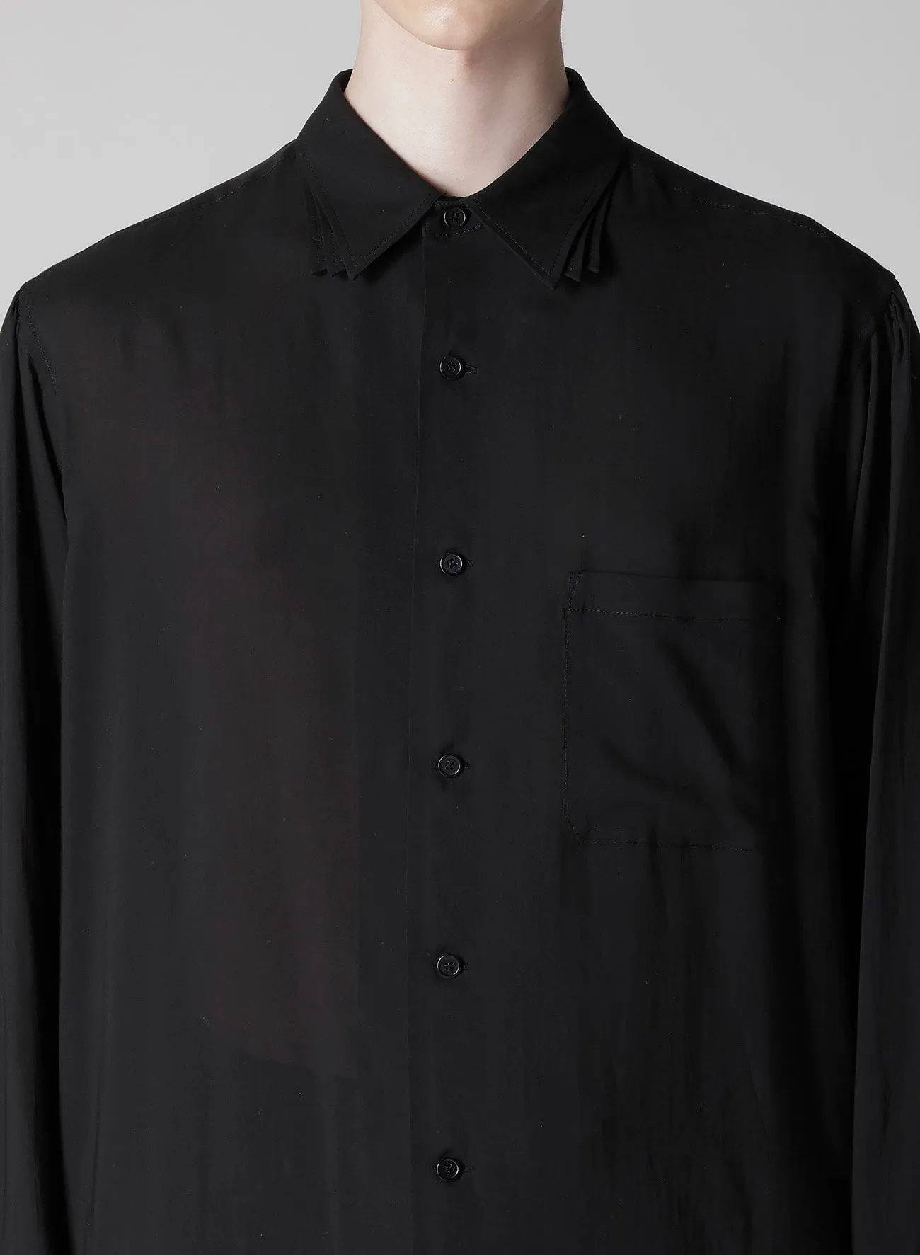 CELLLOSE LAWN 3COLLAR SLEEVE GATHER BLOUSE sold by Yohji Yamamoto product image thumbnail 3