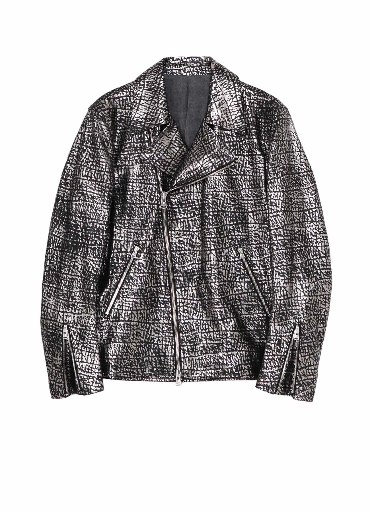 SILVER FOIL SHEEP SKIN DOUBLE RIDERS sold by Yohji Yamamoto