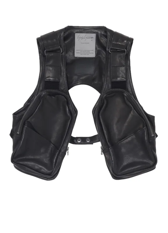 COW LEATHER DEEP-FRY HOLSTER BAG VEST sold by Yohji Yamamoto
