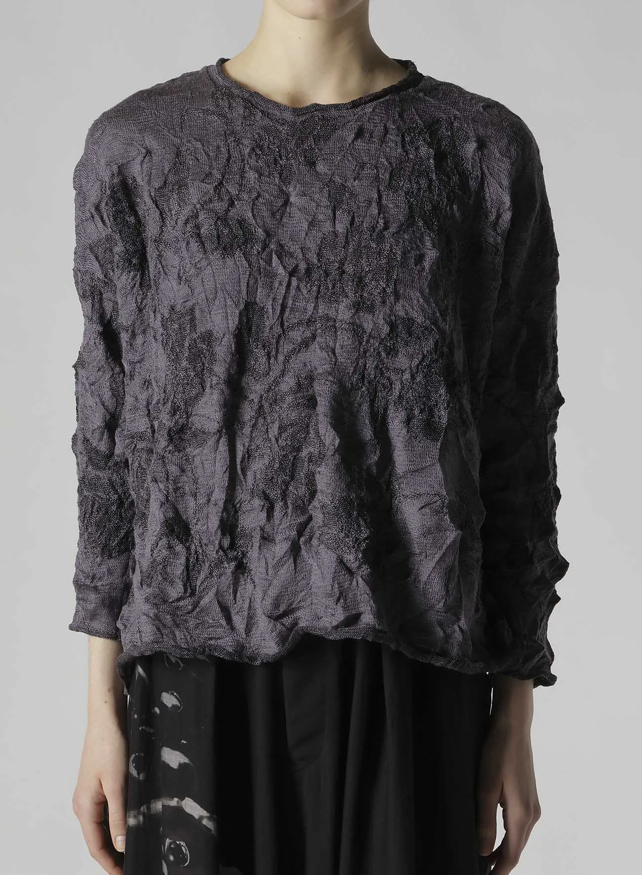 BIG FLOWER WRINKLED BIG KNIT PULLOVER sold by Yohji Yamamoto product image thumbnail 4