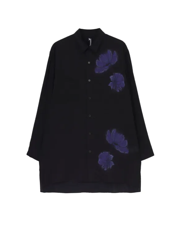 FLORAL PRINT DOUBLE COLLAR SLANTED POCKET SHIRT sold by Yohji Yamamoto