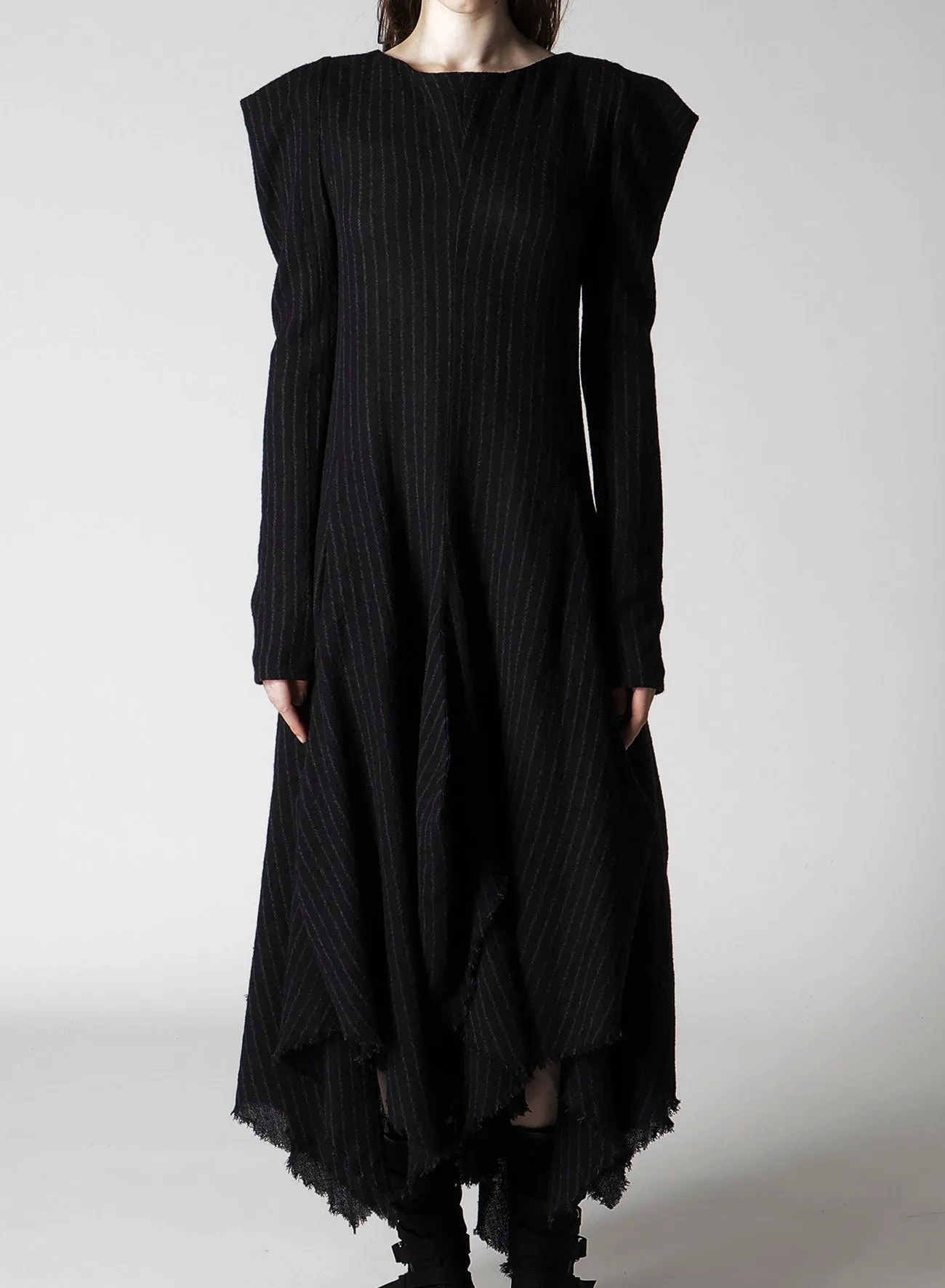 STRIPE GAUZE PUFF DRESS sold by Yohji Yamamoto product image thumbnail 4