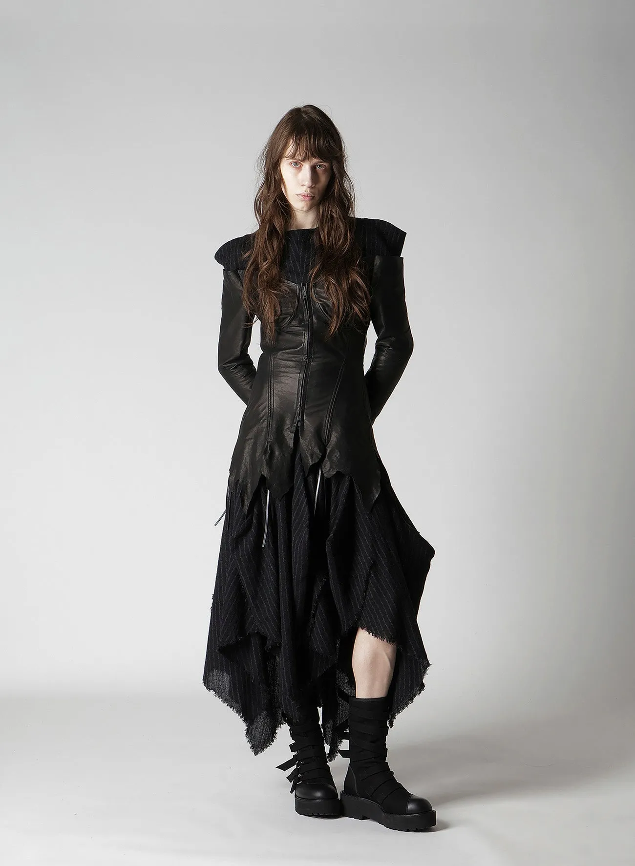 STRIPE GAUZE PUFF DRESS sold by Yohji Yamamoto product image thumbnail 5