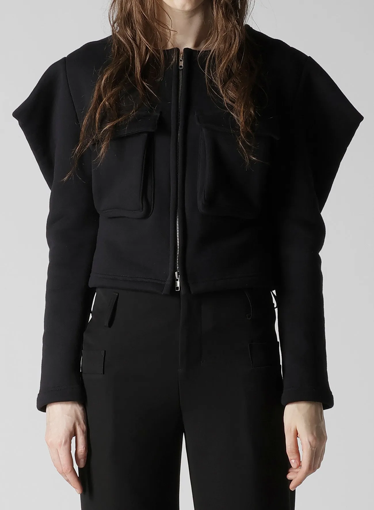 COTTON TIGHT FLEECE LINING SLEEVE PUFF JACKET sold by Yohji Yamamoto product image thumbnail 4